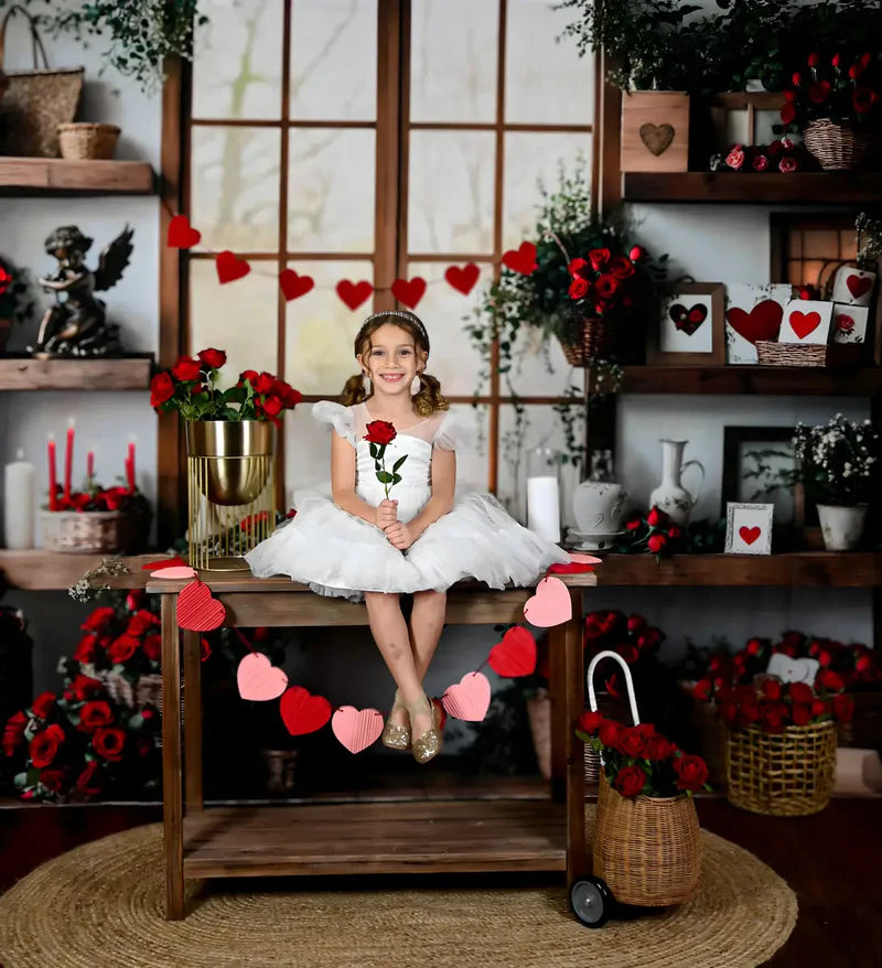 ⚡Blitzangebote #2-Kate Valentinstag Rosen Regale Fleece Hintergrund - Kate Backdrop.de