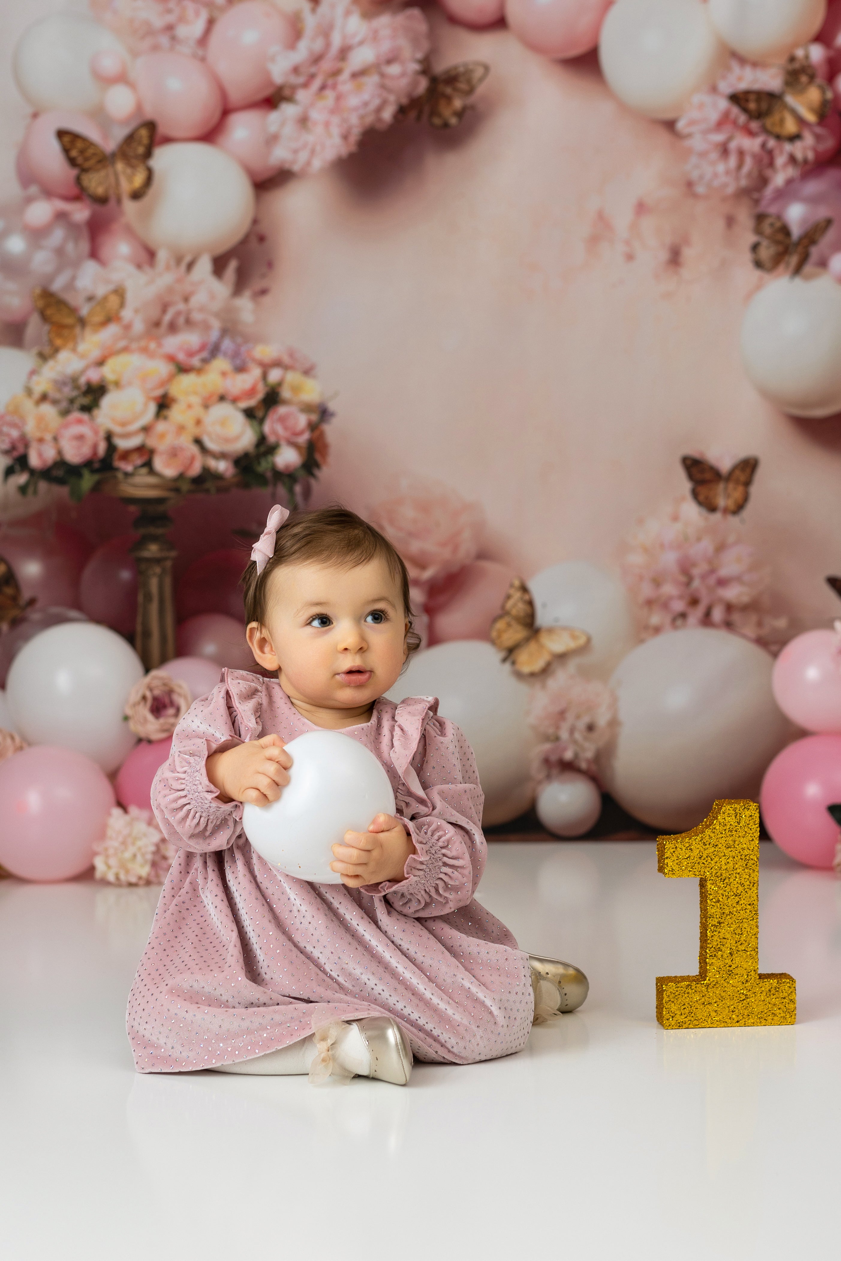 Kate Rosa Blume Schmetterling Ballon Hintergrund von Emetselch - Kate Backdrop.de