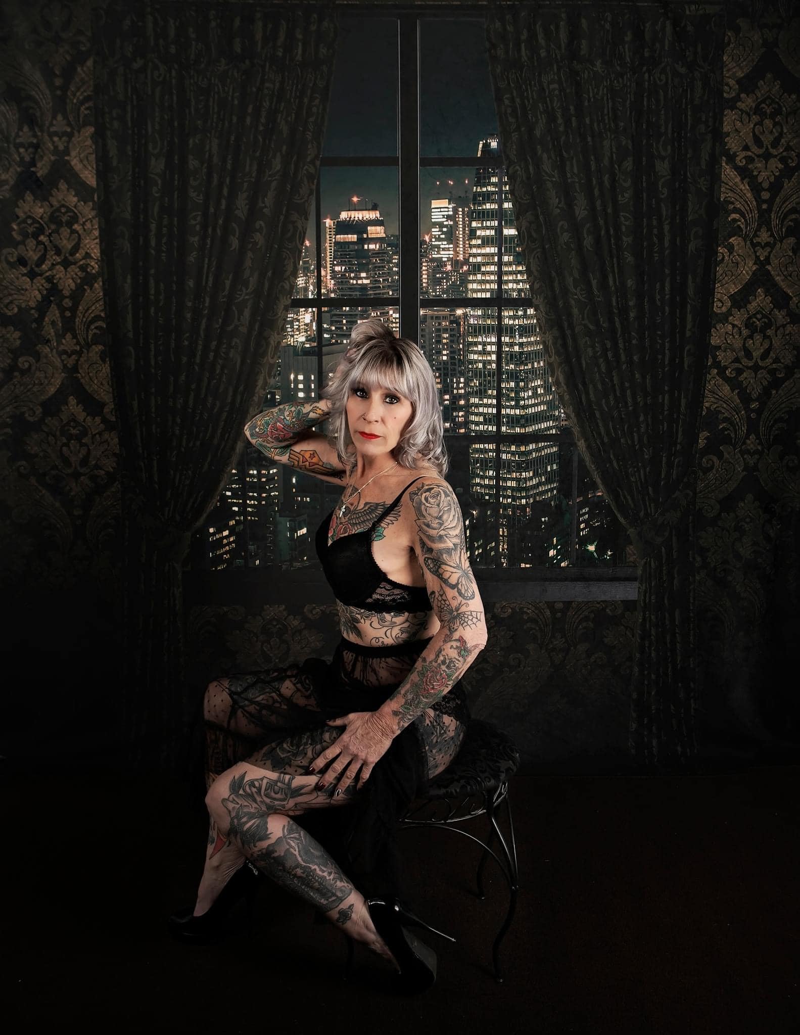 Kate Fenster Retro Stadt Hintergrund von JS Photography - Kate Backdrop.de