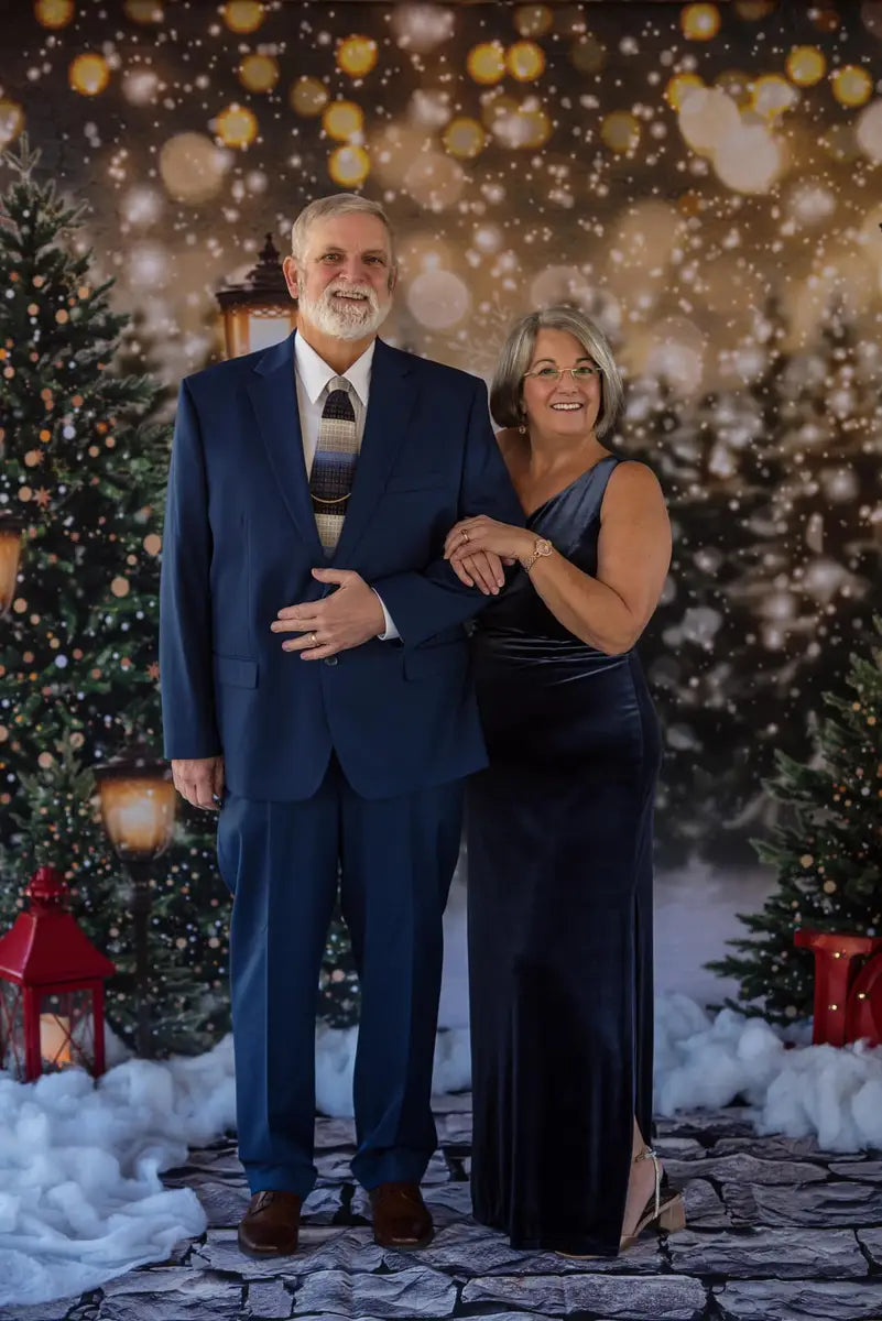 Kate Weihnachten Schneewald Lichter Fleece Hintergrund - Kate Backdrop.de