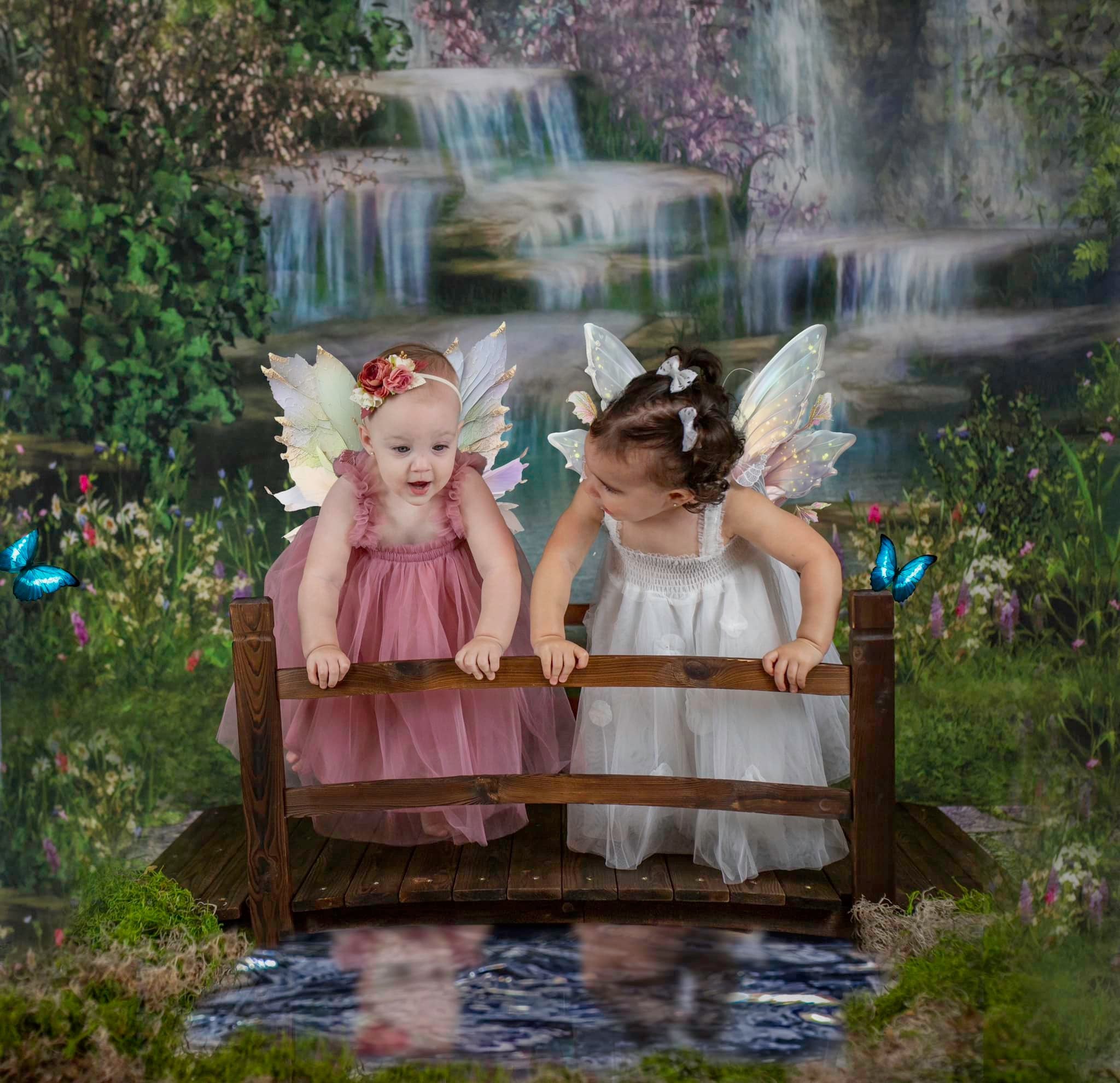 Kate Wasserfall Frühling Sommer Landschaft Blumen Hintergrund - Kate Backdrop.de