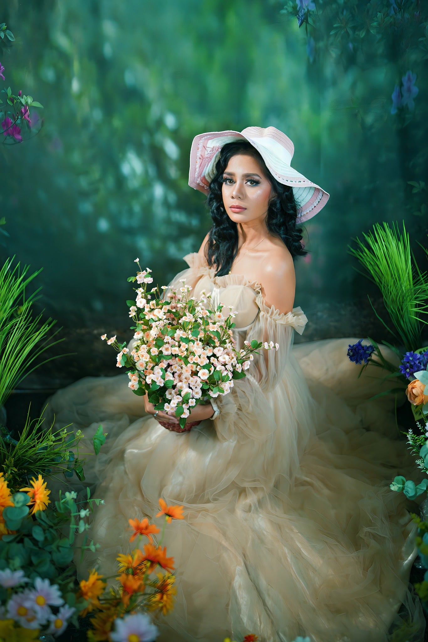 Kate Rosa Blumengarten Frühling Hintergrund für Fotografie von Pine Park Collection - Kate Backdrop.de