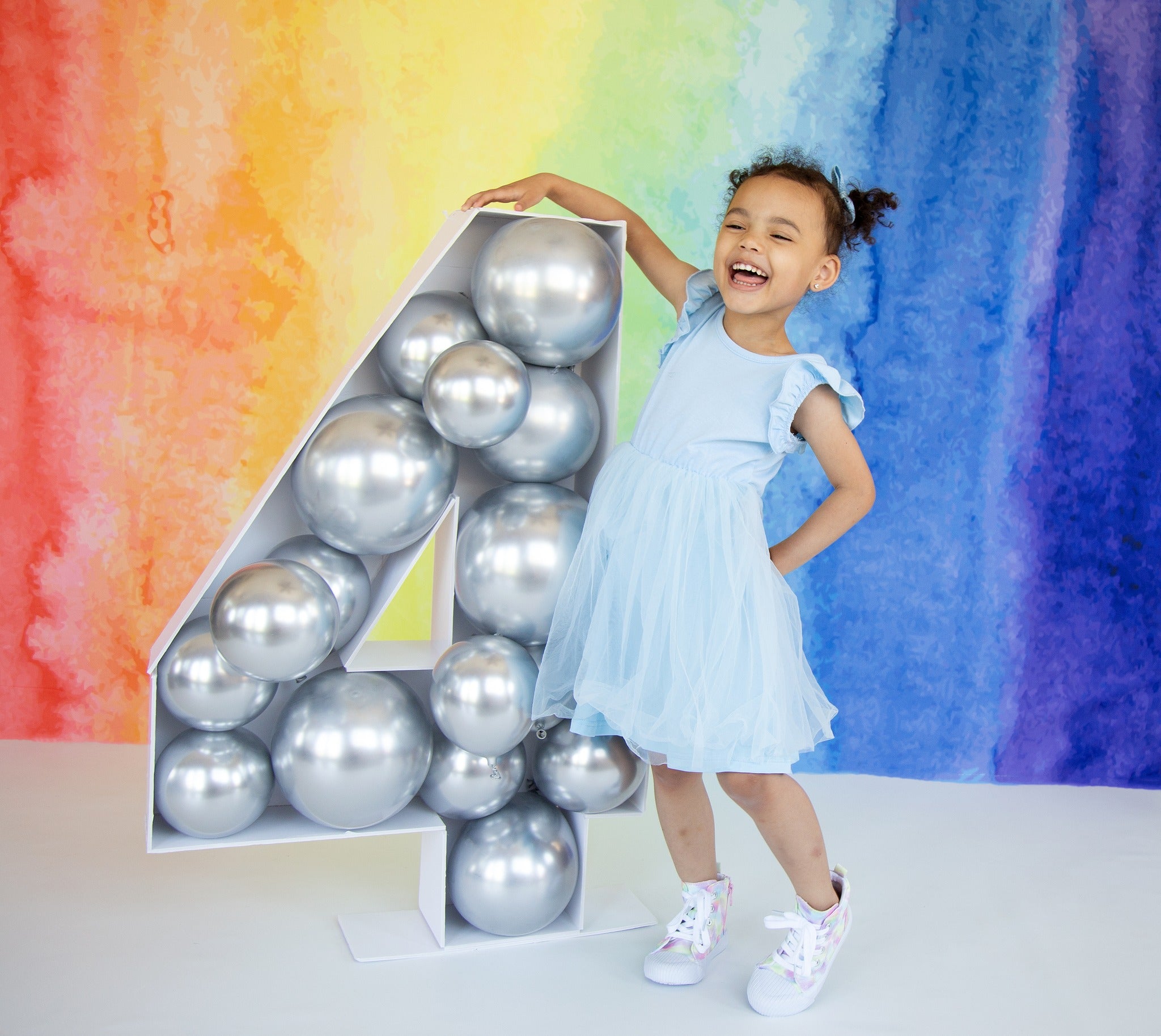 Kate Bunter Regenbogen Geburtstag Cake Smash Hintergrund - Kate Backdrop.de