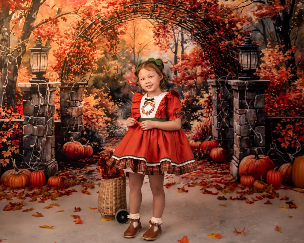 50%OFF-Kate Retro Aquarell Herbst Wald Kürbis Bogen Tor Hintergrund - Kate Backdrop.de