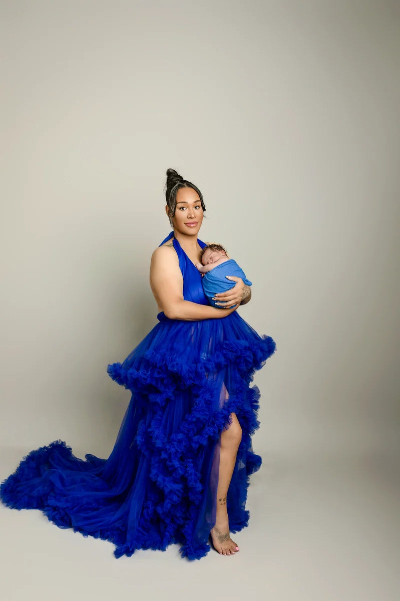 Kate V-Ausschnitt Halter Neck Cake Tutu Mutterschaft Fotoshooting Kleid - Kate Backdrop.de