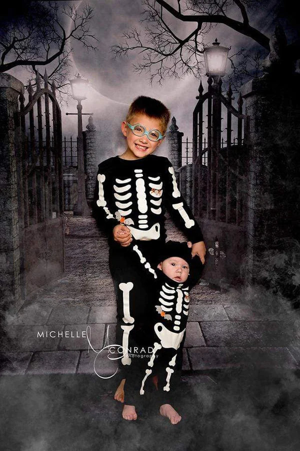 Kate Halloween Stoff Tuch Hintergrund für die Fotografie Spukhaus - Kate Backdrop.de