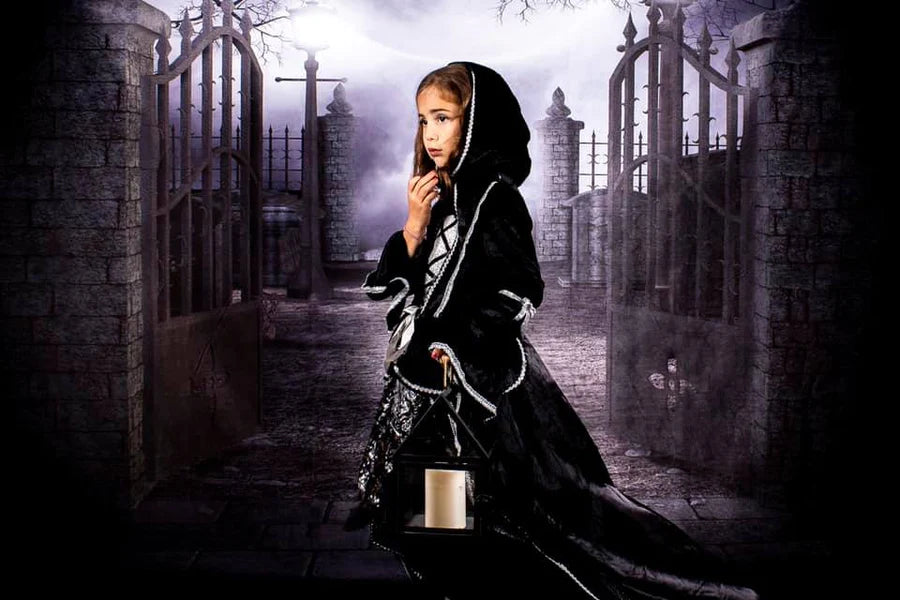 Kate Halloween Stoff Tuch Hintergrund für die Fotografie Spukhaus - Kate Backdrop.de