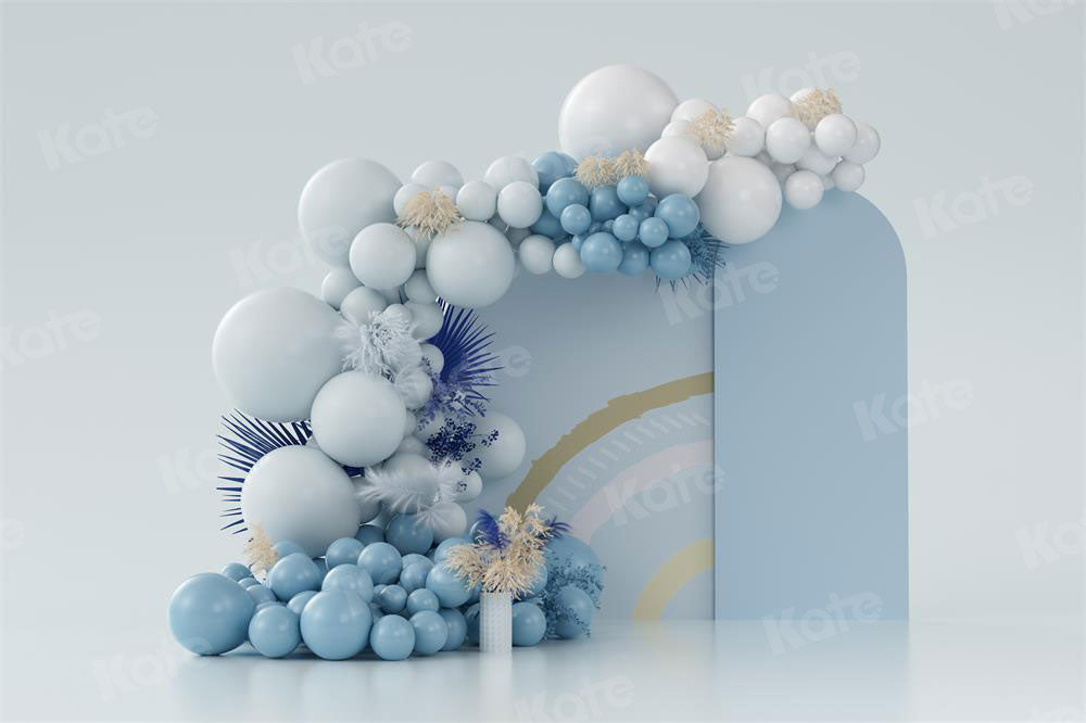 Kate Boho Ballons Fleece Hintergrund Blau Entworfen von Uta Mueller - Kate Backdrop.de