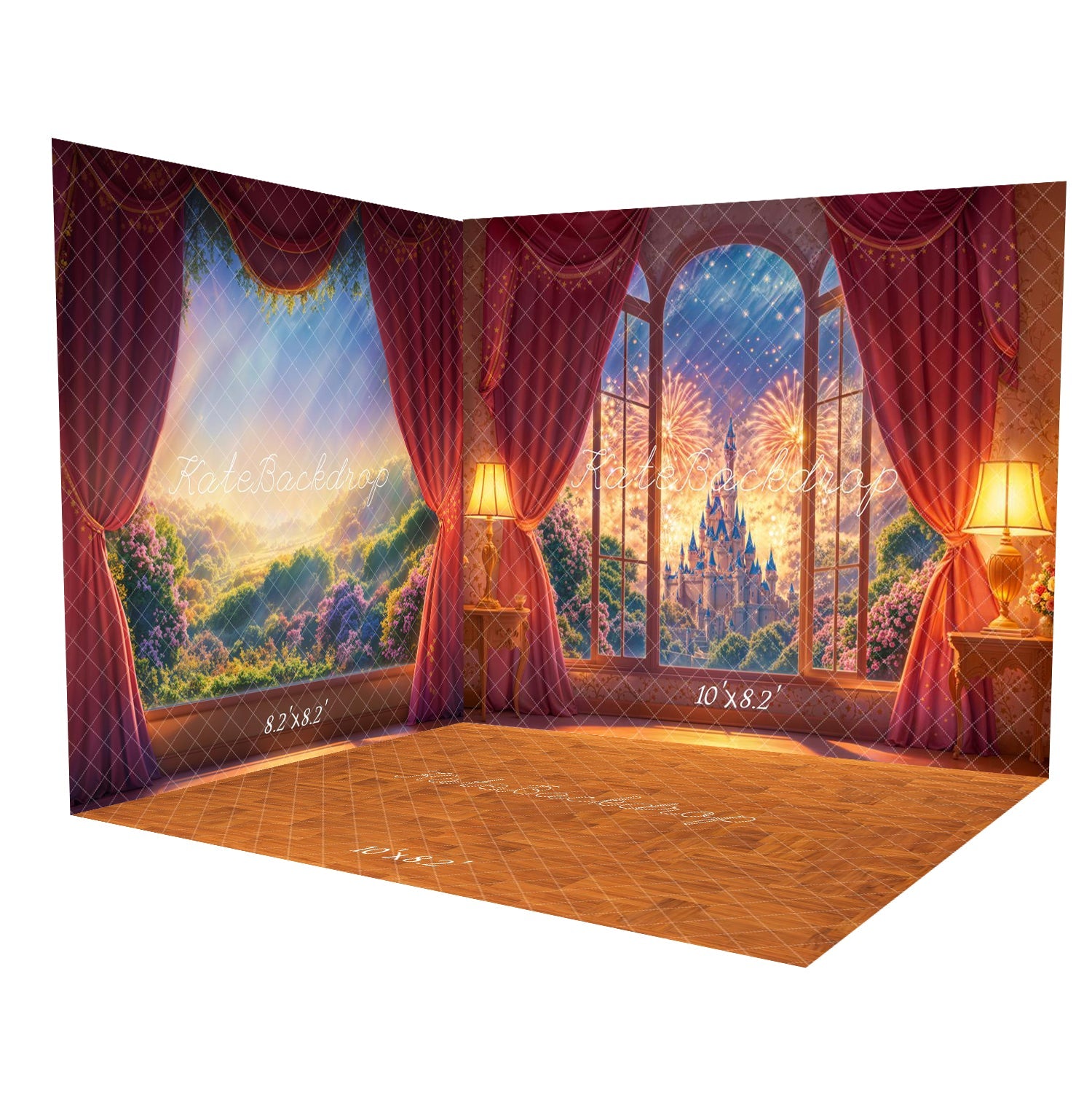 Kate Fantasy Castle Fensterfeuerwerk Zimmer Set(8ftx8ft&10ftx8ft&8ftx10ft) - Kate Backdrop.de