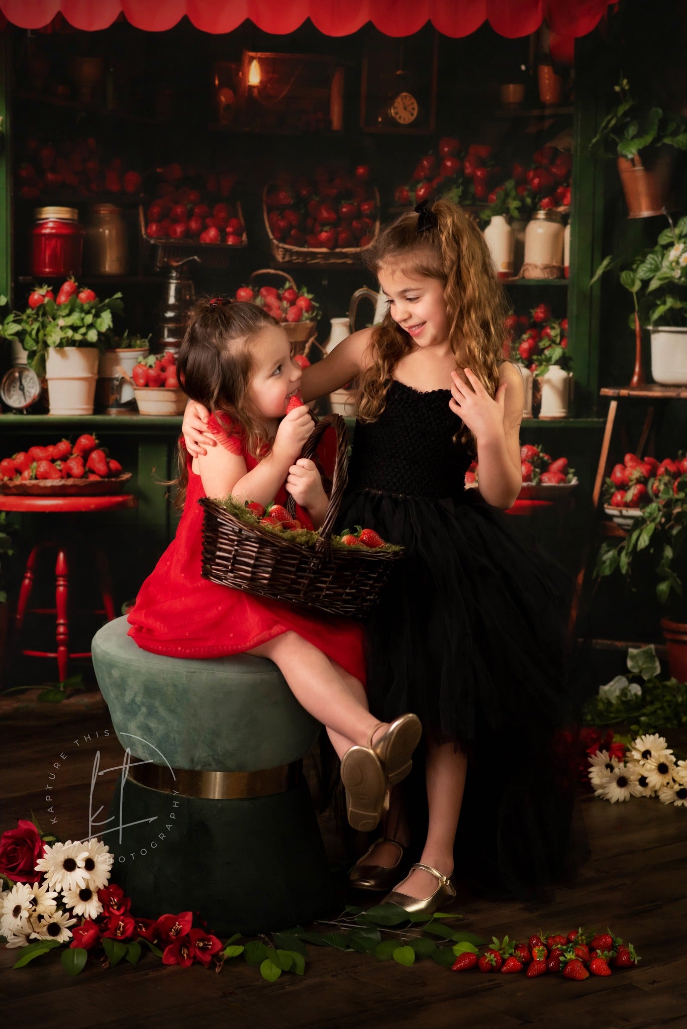 Kate Frühling Grün Pflanze Erdbeere Haus Hintergrund von Emetselch - Kate Backdrop.de