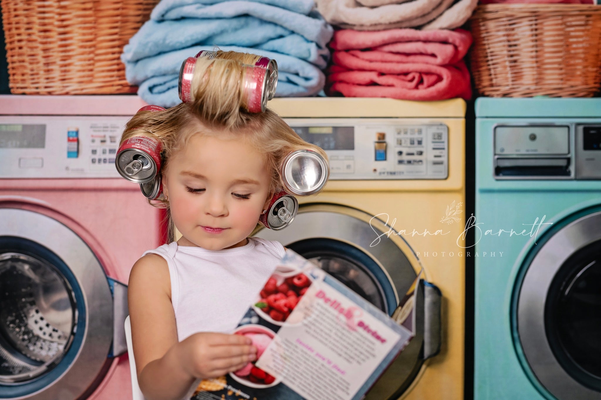 Kate Laundry Day Bunte Waschmaschine Hintergrund von Chain Photography - Kate Backdrop.de