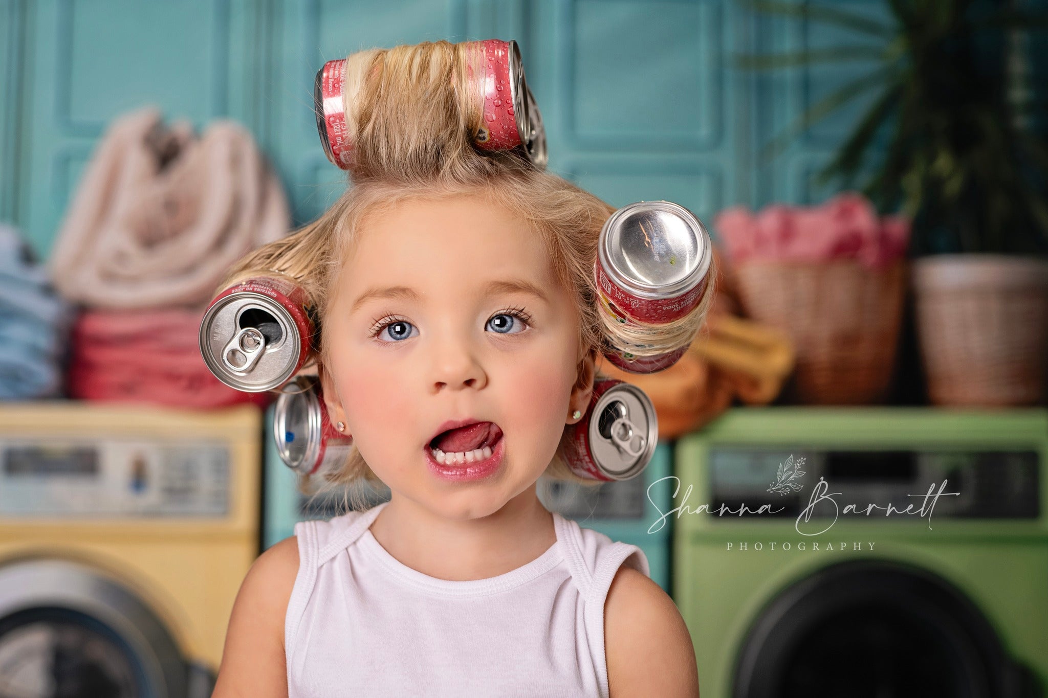 Kate Laundry Day Bunte Waschmaschine Hintergrund von Chain Photography - Kate Backdrop.de