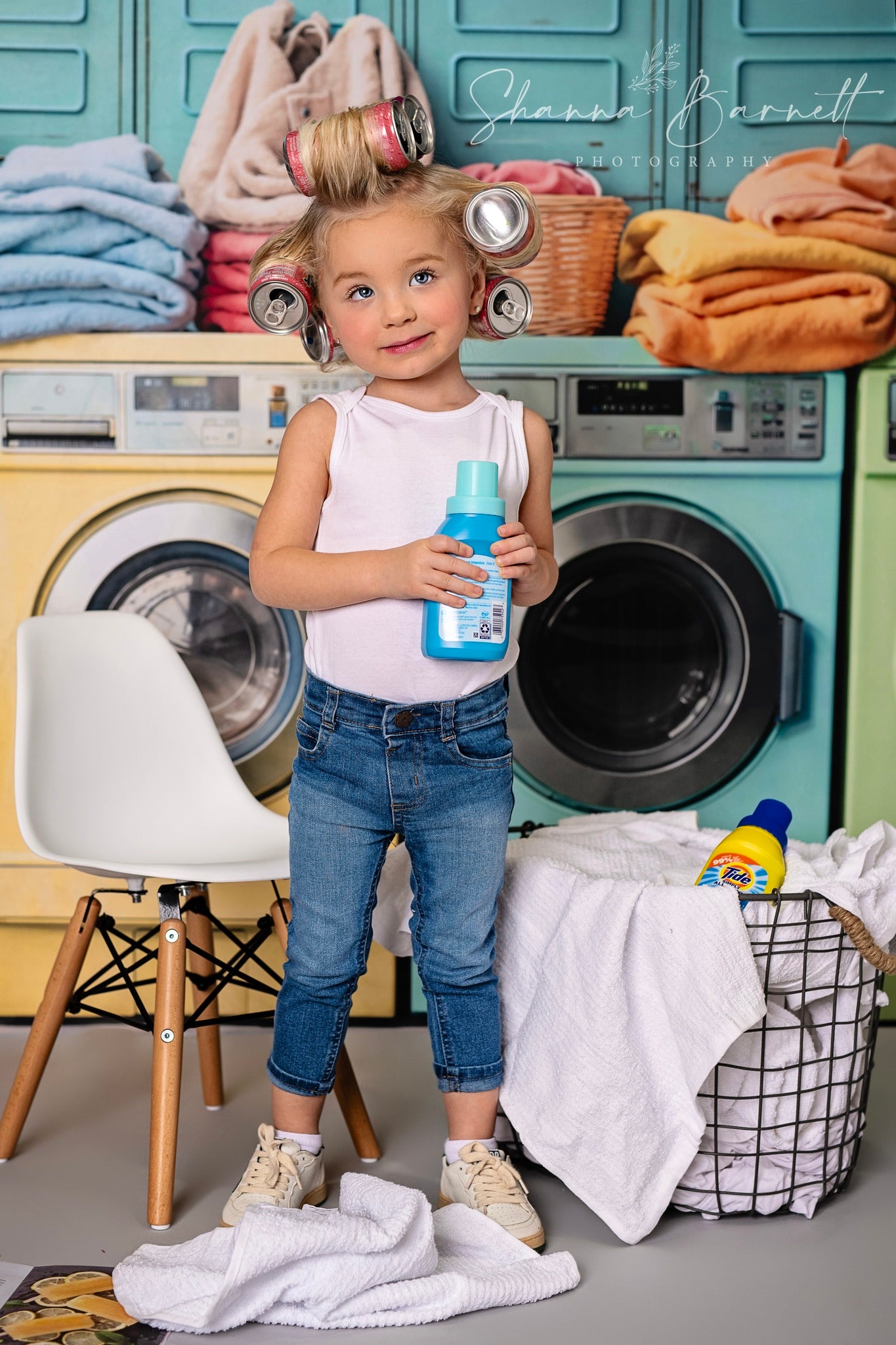 Kate Laundry Day Bunte Waschmaschine Hintergrund von Chain Photography - Kate Backdrop.de