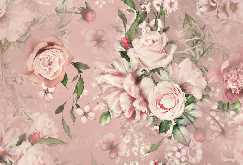 Kate Rosa Blumen Hintergrund für Fotografie - Kate Backdrop.de