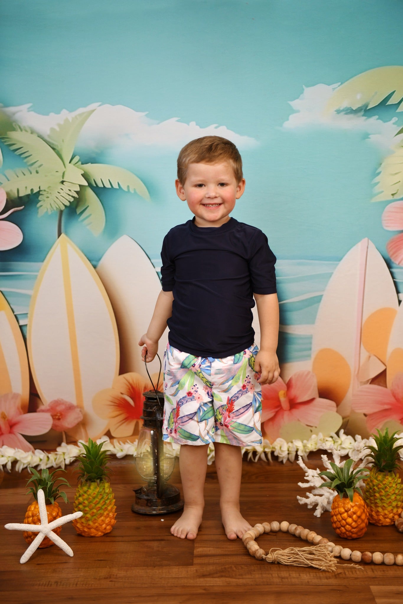 Kate Sommer Blume Surfbrett Meer Strand Hintergrund für Fotografie - Kate Backdrop.de