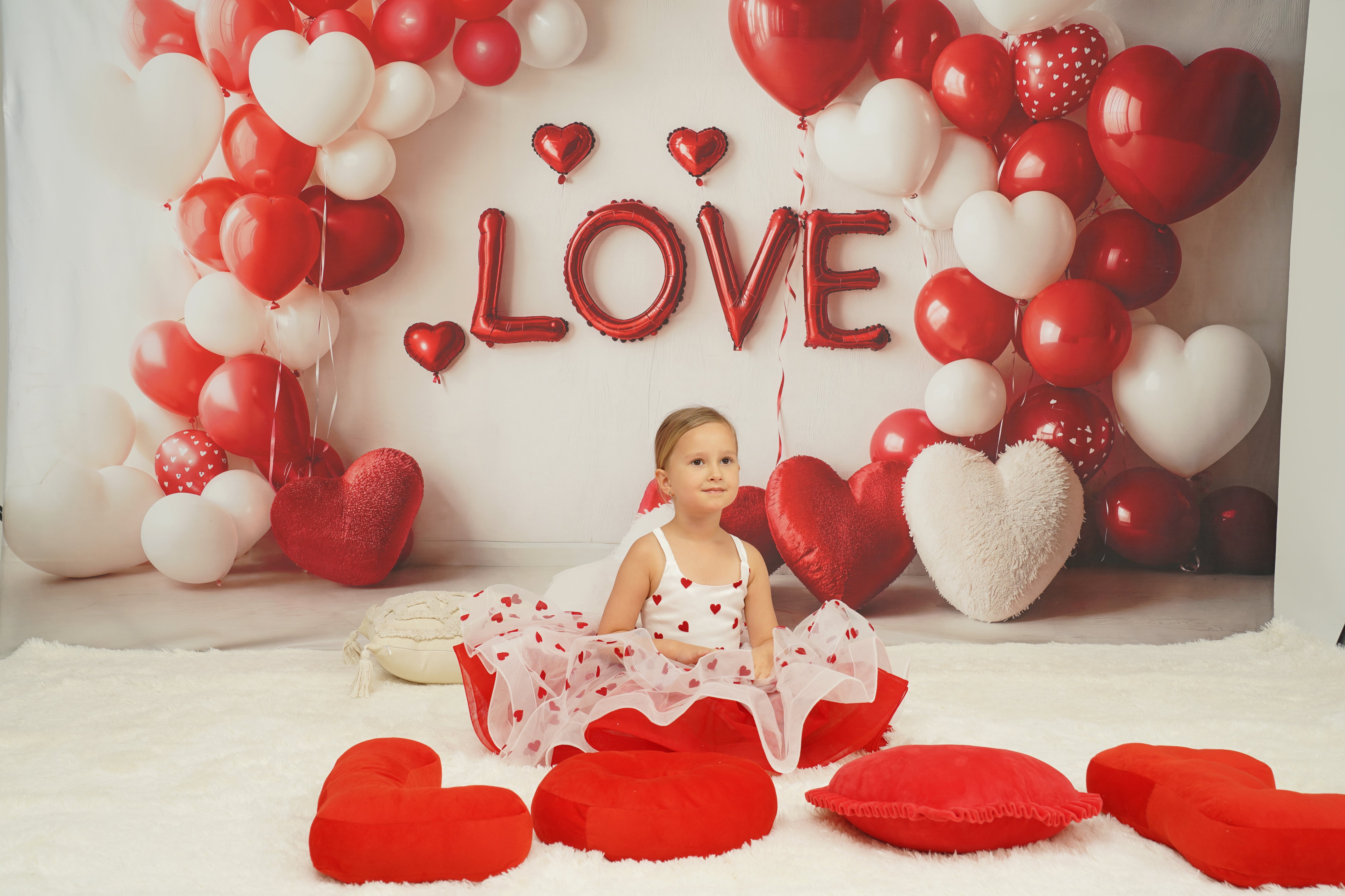 Kate Valentinstag Herz Luftballons Liebe Hintergrund entworfen von Emetselch - Kate Backdrop.de