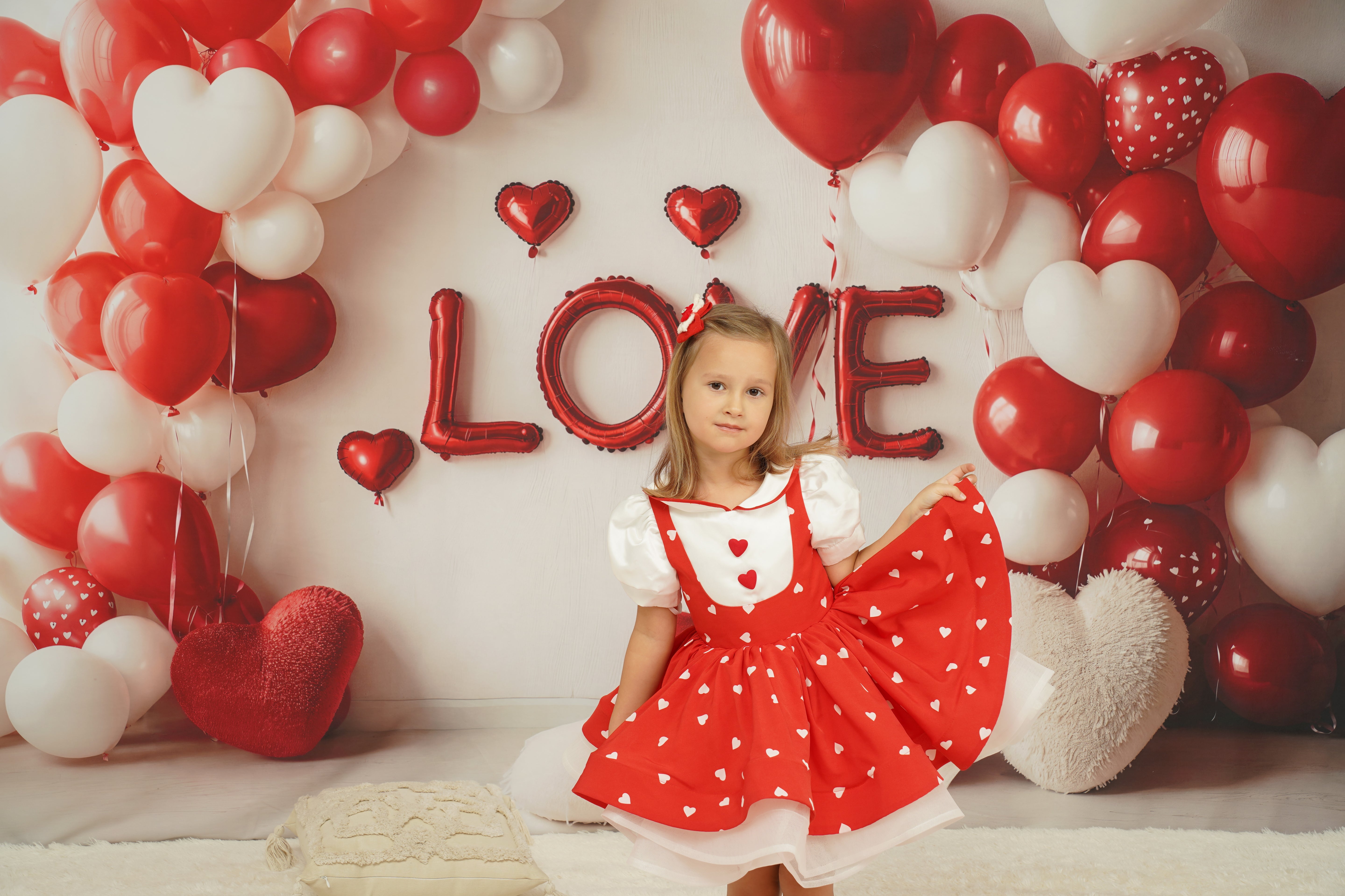 Kate Valentinstag Herz Luftballons Liebe Hintergrund entworfen von Emetselch - Kate Backdrop.de