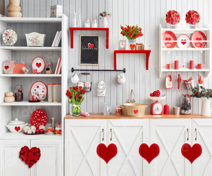 Kate Valentinstag Liebe Backen Küche Hintergrund für die Fotografie - Kate Backdrop.de