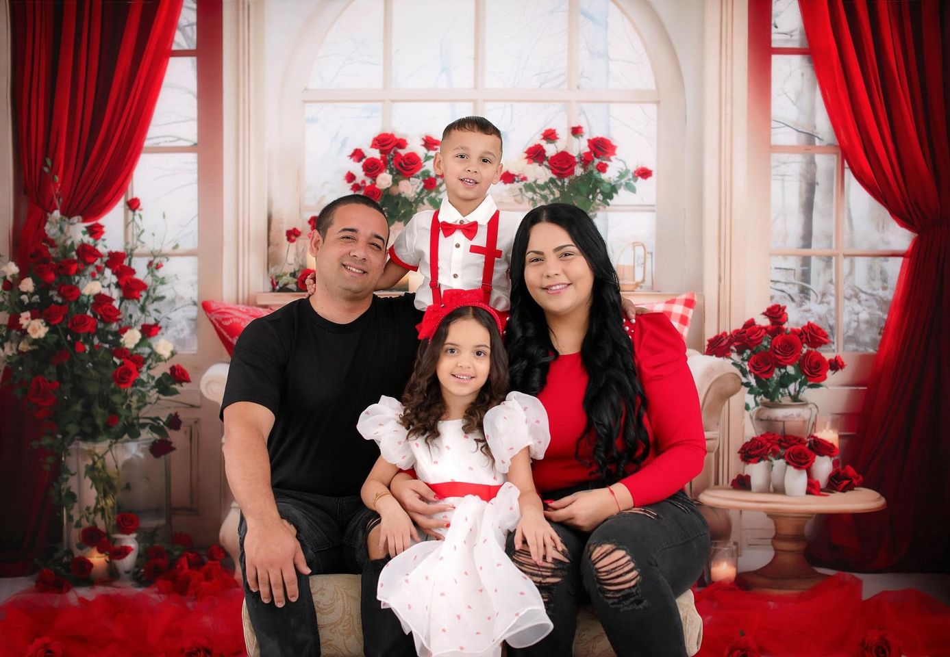 Kate Valentinstag Vintage Sofa Rot Hintergrund für Fotografie - Kate Backdrop.de