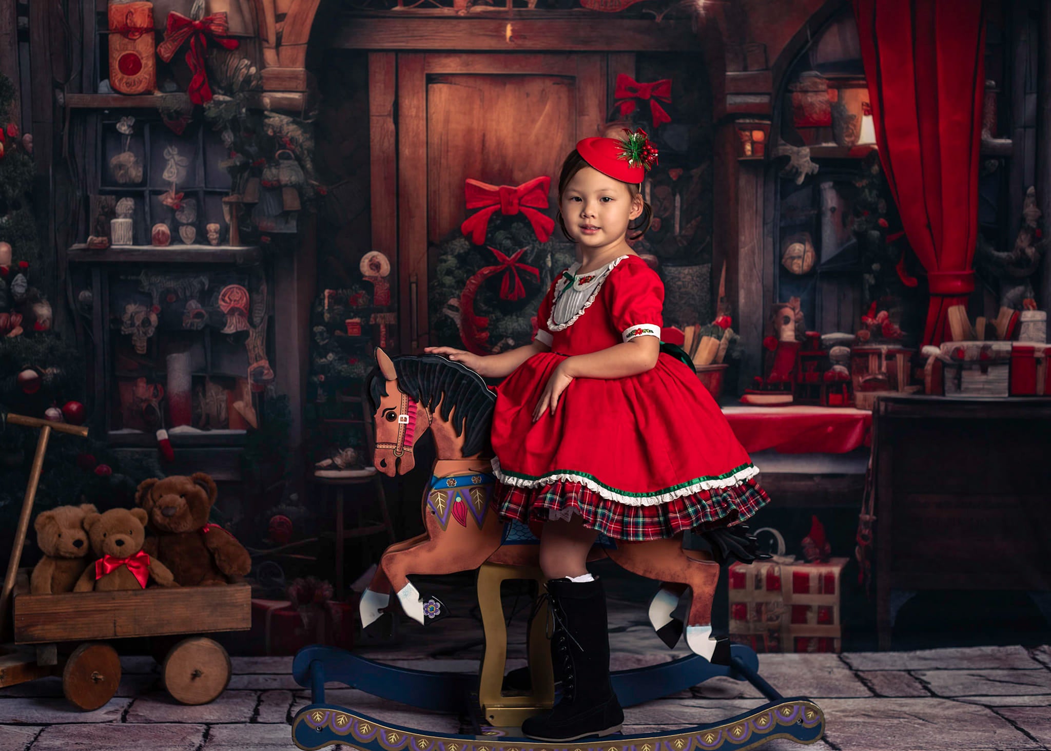 Kate Weihnachten- Geschenke an der Tür Hintergrund von Happy Squirrel - Kate Backdrop.de