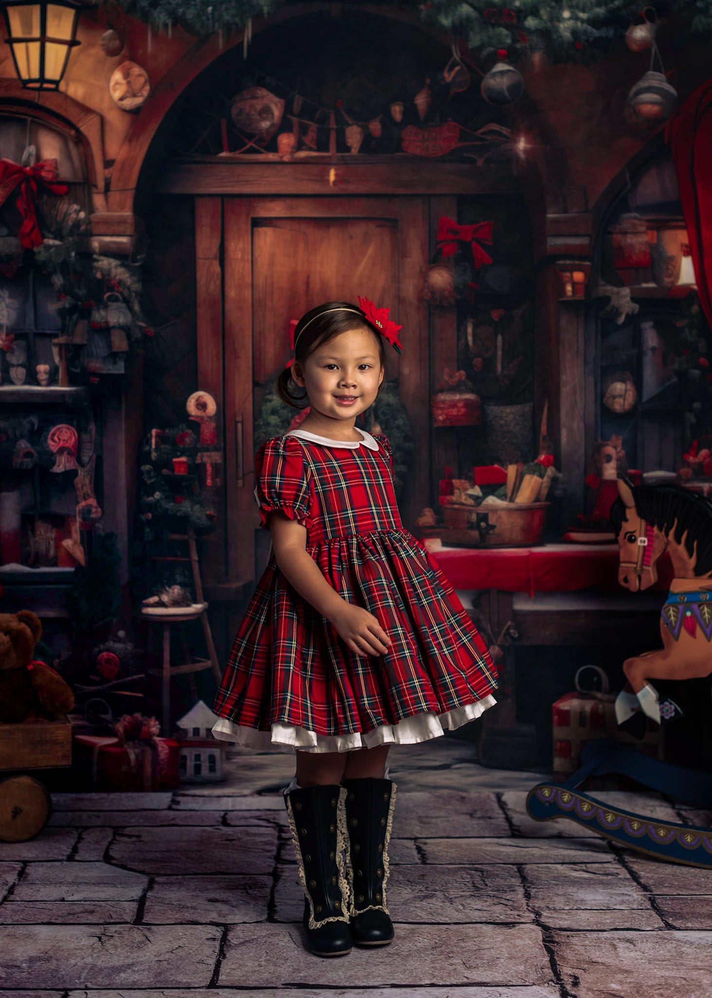 Kate Weihnachten- Geschenke an der Tür Hintergrund von Happy Squirrel - Kate Backdrop.de