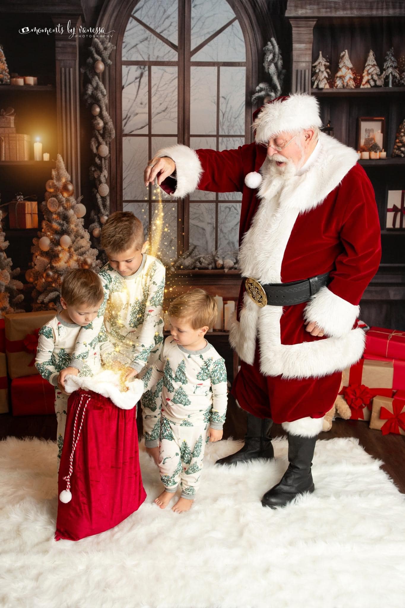 Kate Weihnachten Fenster Baum Teddybär Hintergrund von Emetselch - Kate Backdrop.de