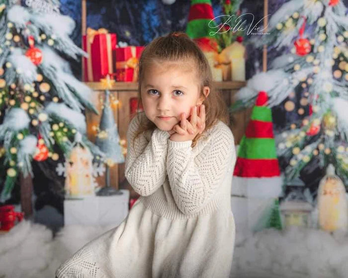 Kate Weihnachten Hintergrund Hot Cocoa Rot Grün Elf Hut von Emetselch - Kate Backdrop.de