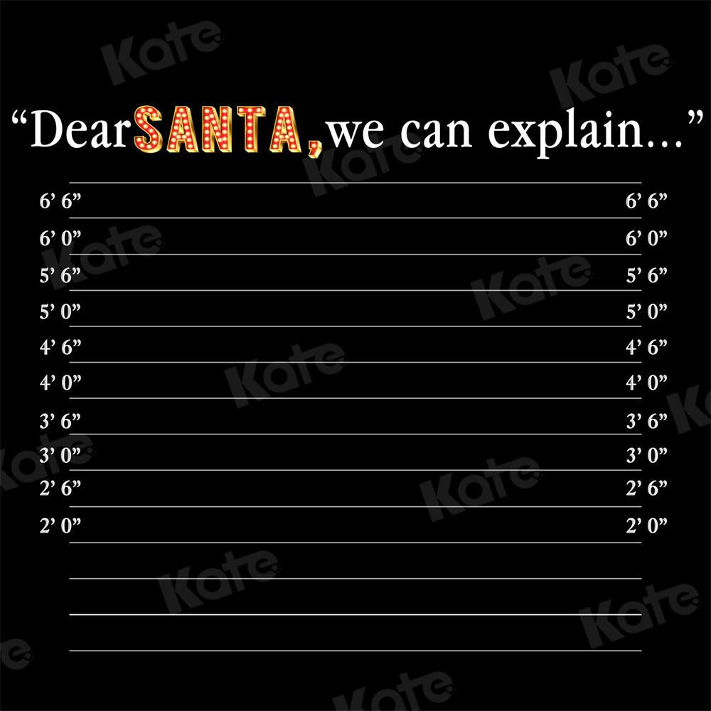 Kate Liebe Santa Wort Fleece Hintergrund Schwarz - Kate Backdrop.de