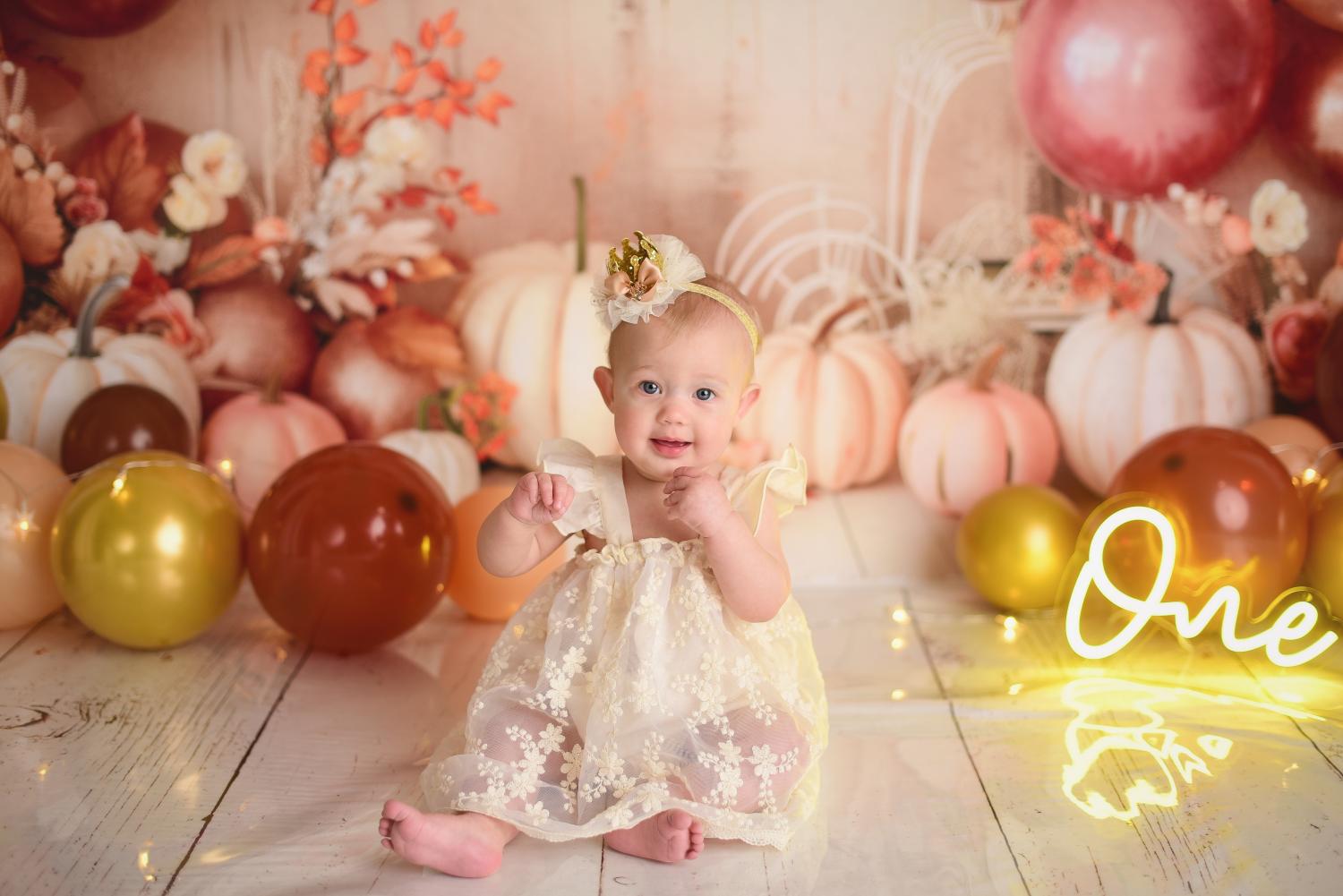 Kate Boho Kürbisse Cake Smash Foto Kit - Kate Backdrop.de
