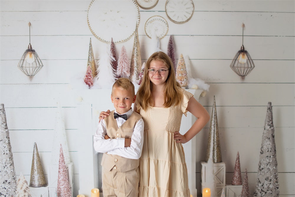 Kate Pink- und Goldfarbenes Boho-Weihnachts-Fotokit Fotografie-Hintergründe und Requisiten Themenpaket