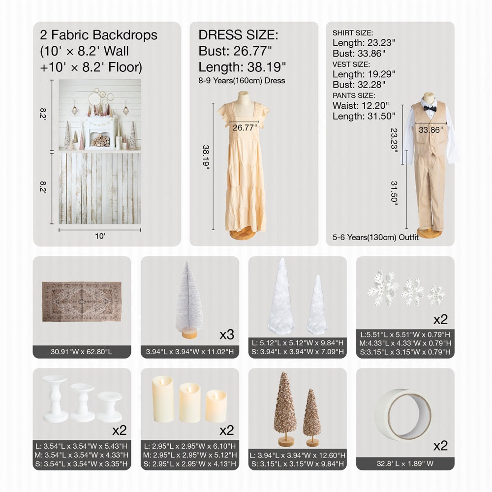 Kate Pink- und Goldfarbenes Boho-Weihnachts-Fotokit Fotografie-Hintergründe und Requisiten Themenpaket