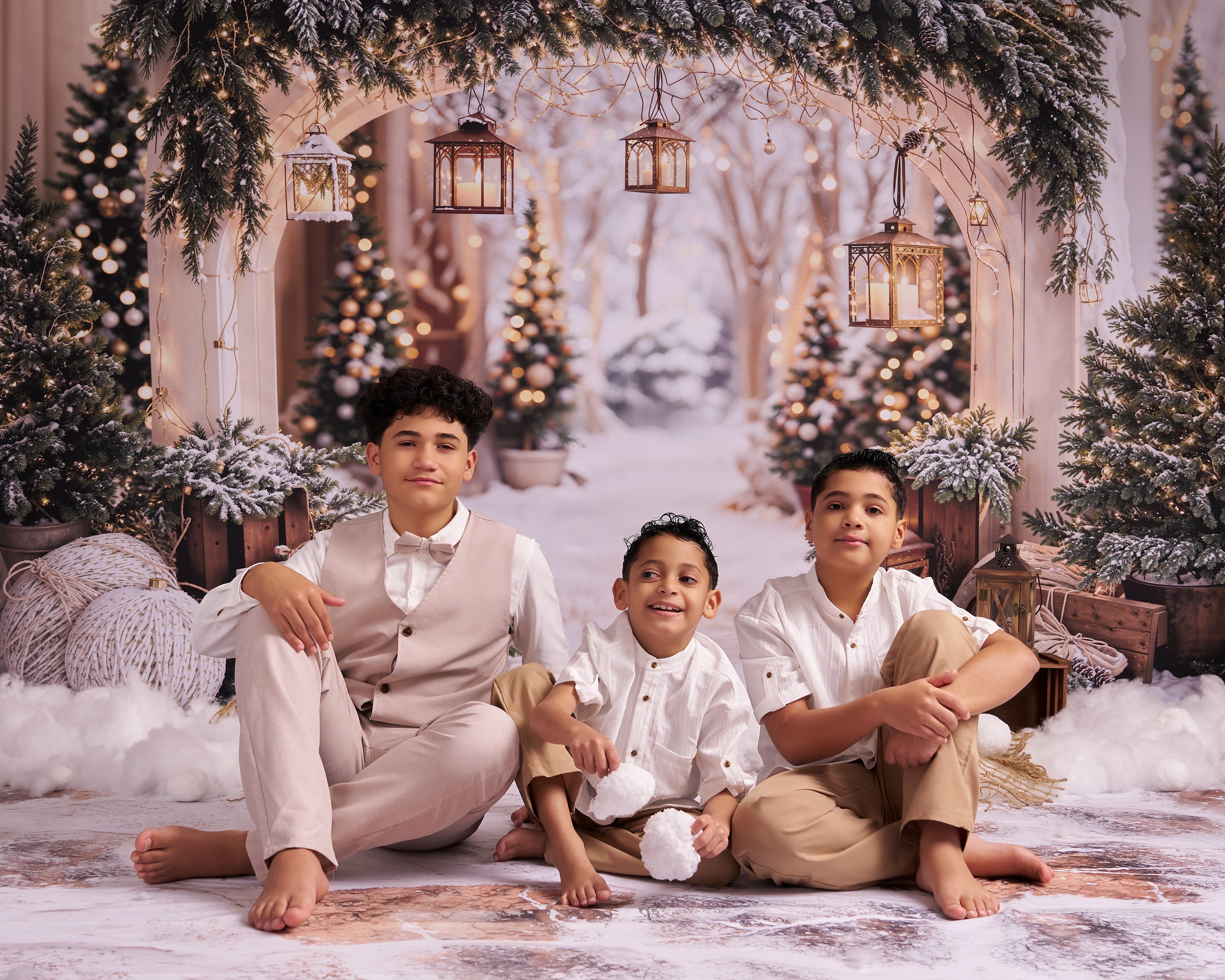 Kate Weihnachten Schnee-Fotografie-Set für Außenaufnahmen Fotografie-Hintergründe und Requisiten Themenpaket