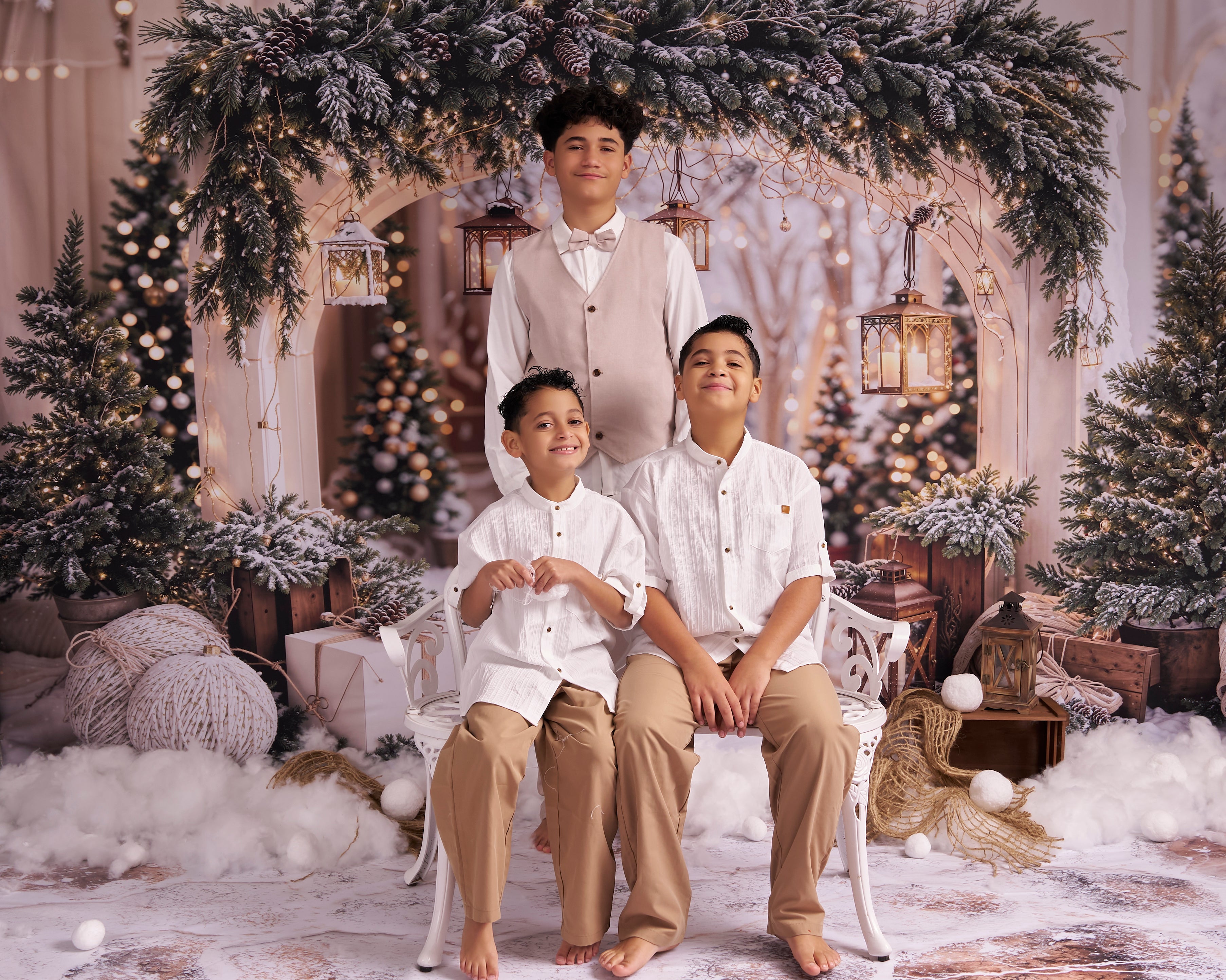 Kate Weihnachten Schnee-Fotografie-Set für Außenaufnahmen Fotografie-Hintergründe und Requisiten Themenpaket