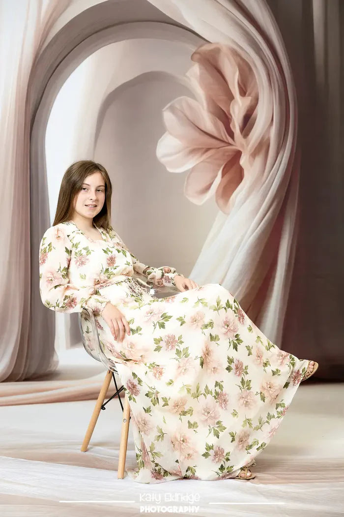 ⚡Blitzangebote #2-Kate Bogen Weicher Pfirsich-Satin-Vorhang Kombi-Hintergrund - Kate Backdrop.de