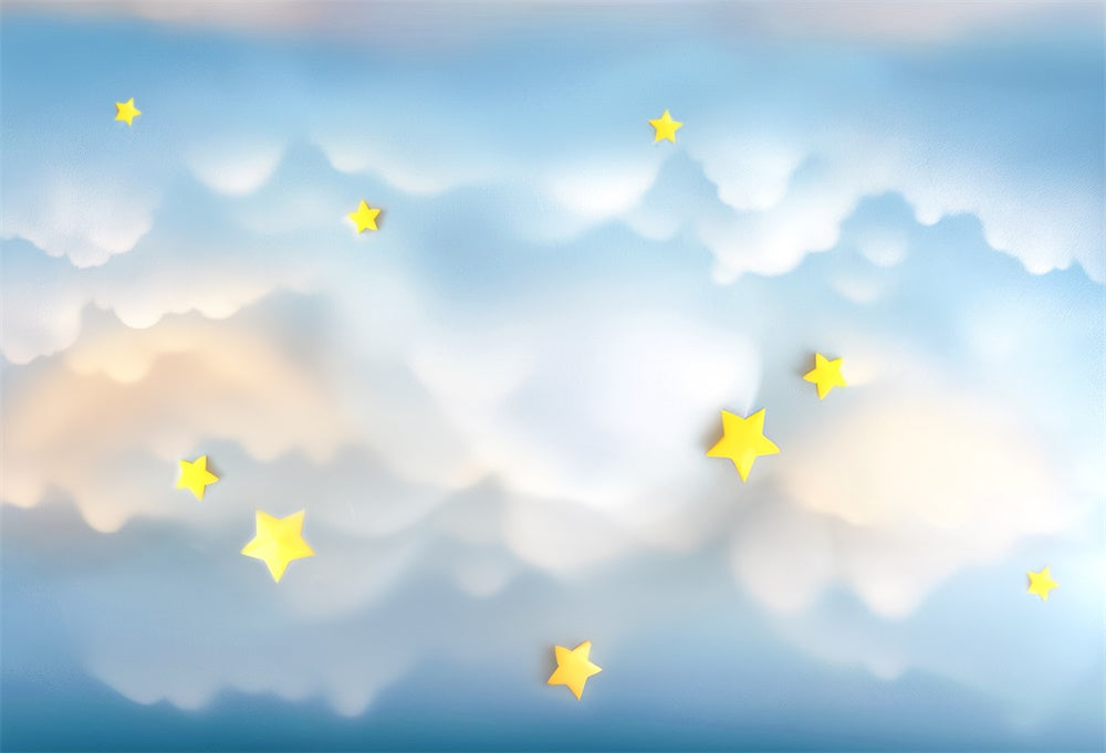Kate Blauer Himmel Verträumte Wolken Sterne Boden Gummibodenmatte für Fotografie von Mini MakeBelieve - Kate Backdrop.de
