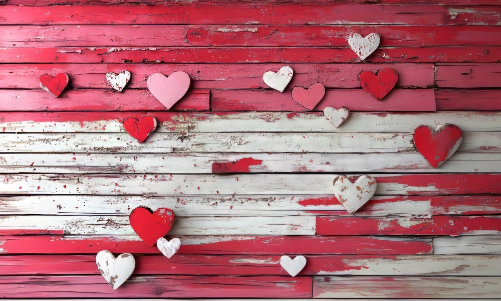Kate Valentinstag Rotes Herz aus Holz Gummibodenmatte für Fotografie von Mini MakeBelieve - Kate Backdrop.de