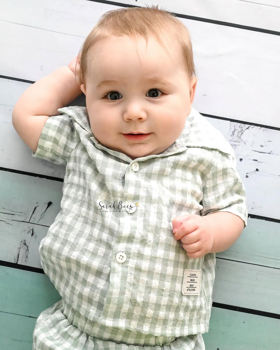 Kate Minzweiße Holzdiele Gummibodenmatte für Fotografie von Mini MakeBelieve - Kate Backdrop.de