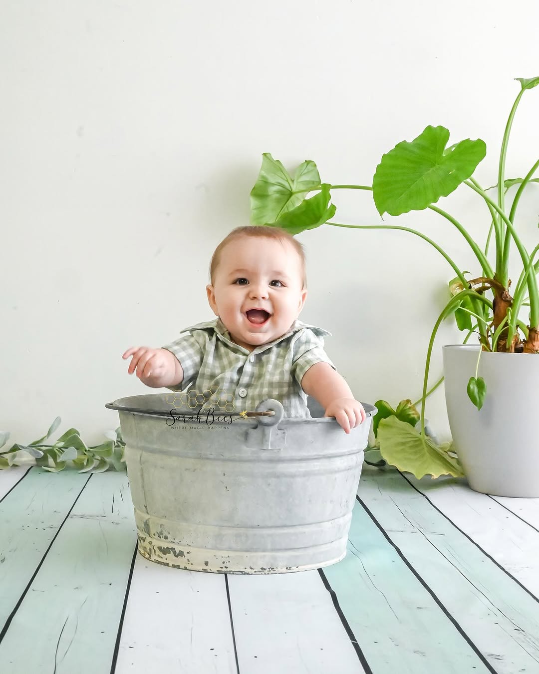 Kate Minzweiße Holzdiele Gummibodenmatte für Fotografie von Mini MakeBelieve - Kate Backdrop.de