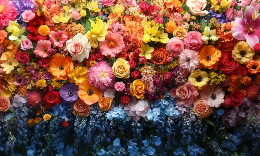 Kate Frühling Lebendige Blumenwand Gummibodenmatte für Fotografie von Mini MakeBelieve - Kate Backdrop.de