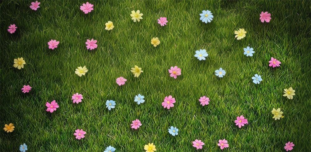 Kate Frühling Blumen Gras Boden Gummibodenmatte für Fotografie von Mini MakeBelieve - Kate Backdrop.de