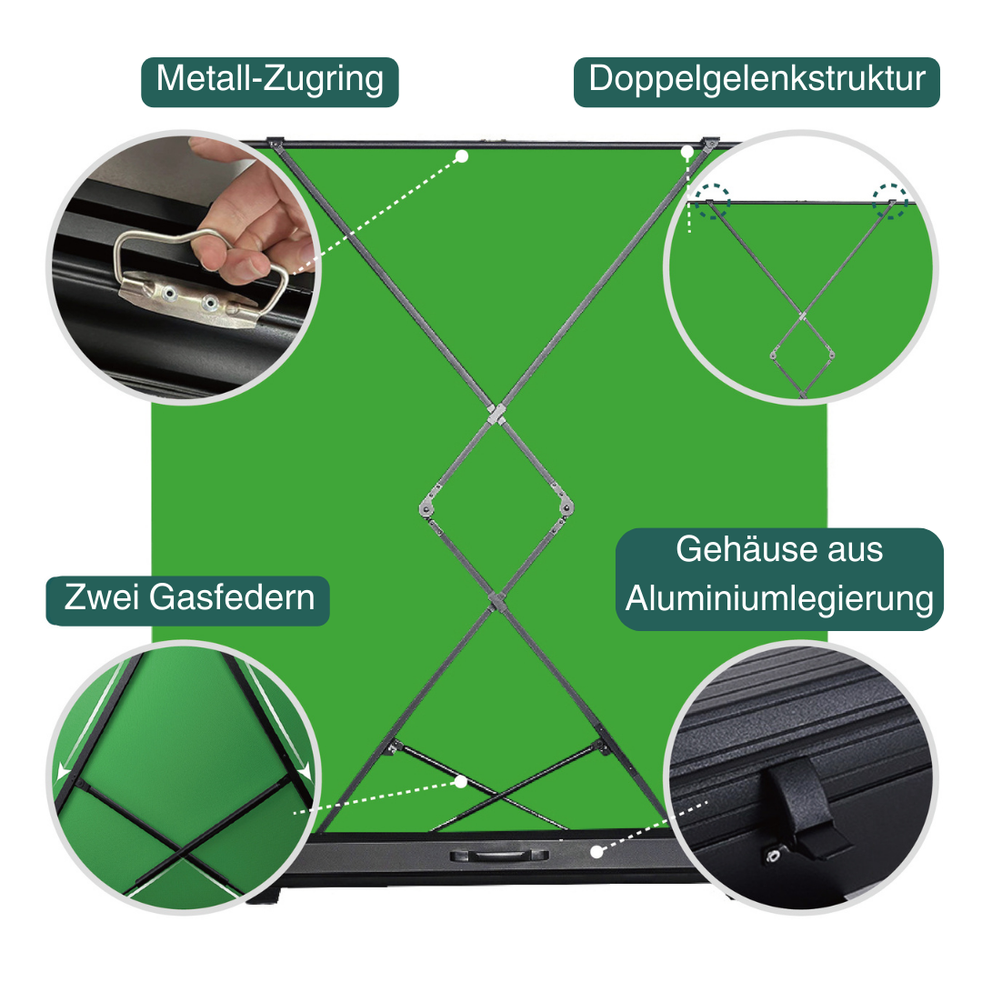 Kate 6,8*7 ft All-in-One zusammenklappbarer Green-Screen-Hintergrundständer (2,1*2,1 m)