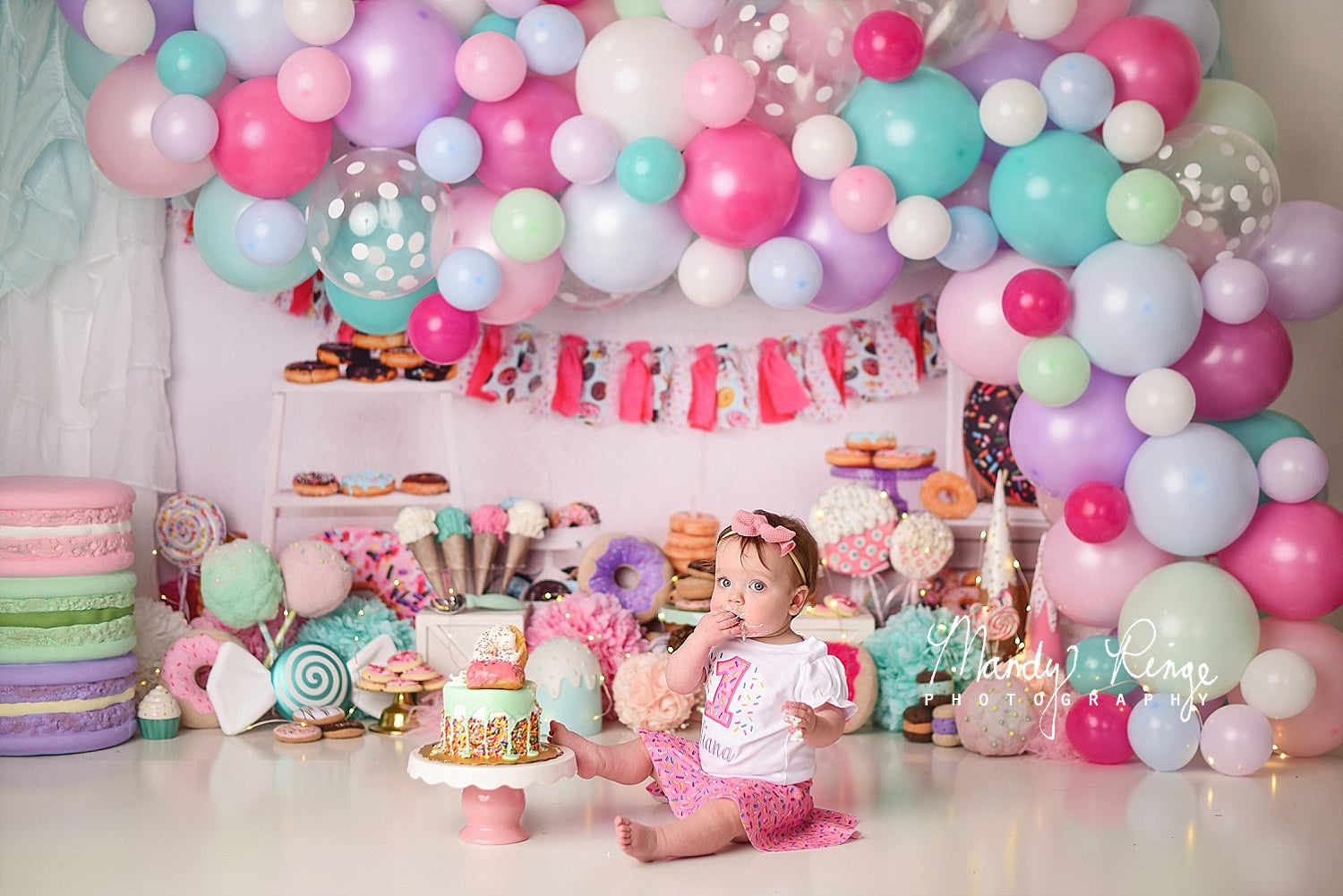 Kate Pink Donut Banner Kinder Hintergrund - Kate Backdrop.de