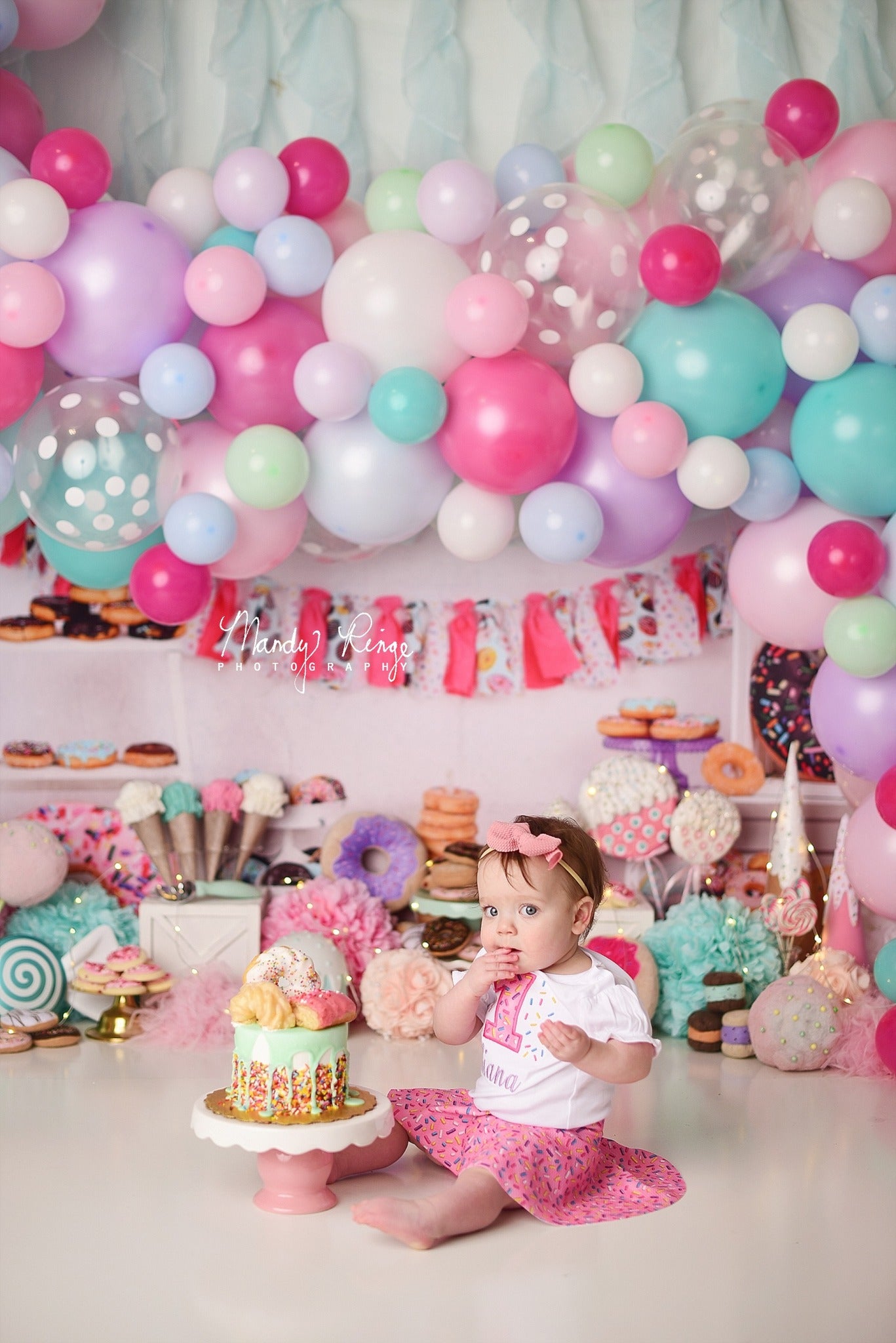 Kate Pink Donut Banner Kinder Hintergrund - Kate Backdrop.de
