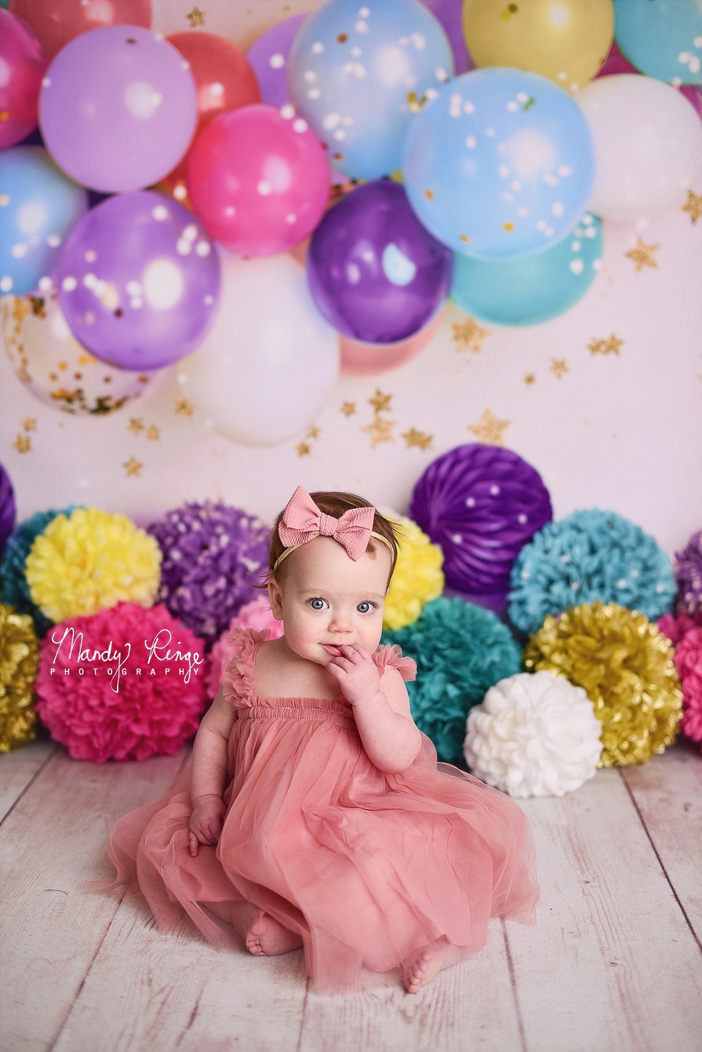 Kate Geburtstags-Ballone und Sterne Hintergrund Entworfen von Mandy Ringe Photography - Kate Backdrop.de