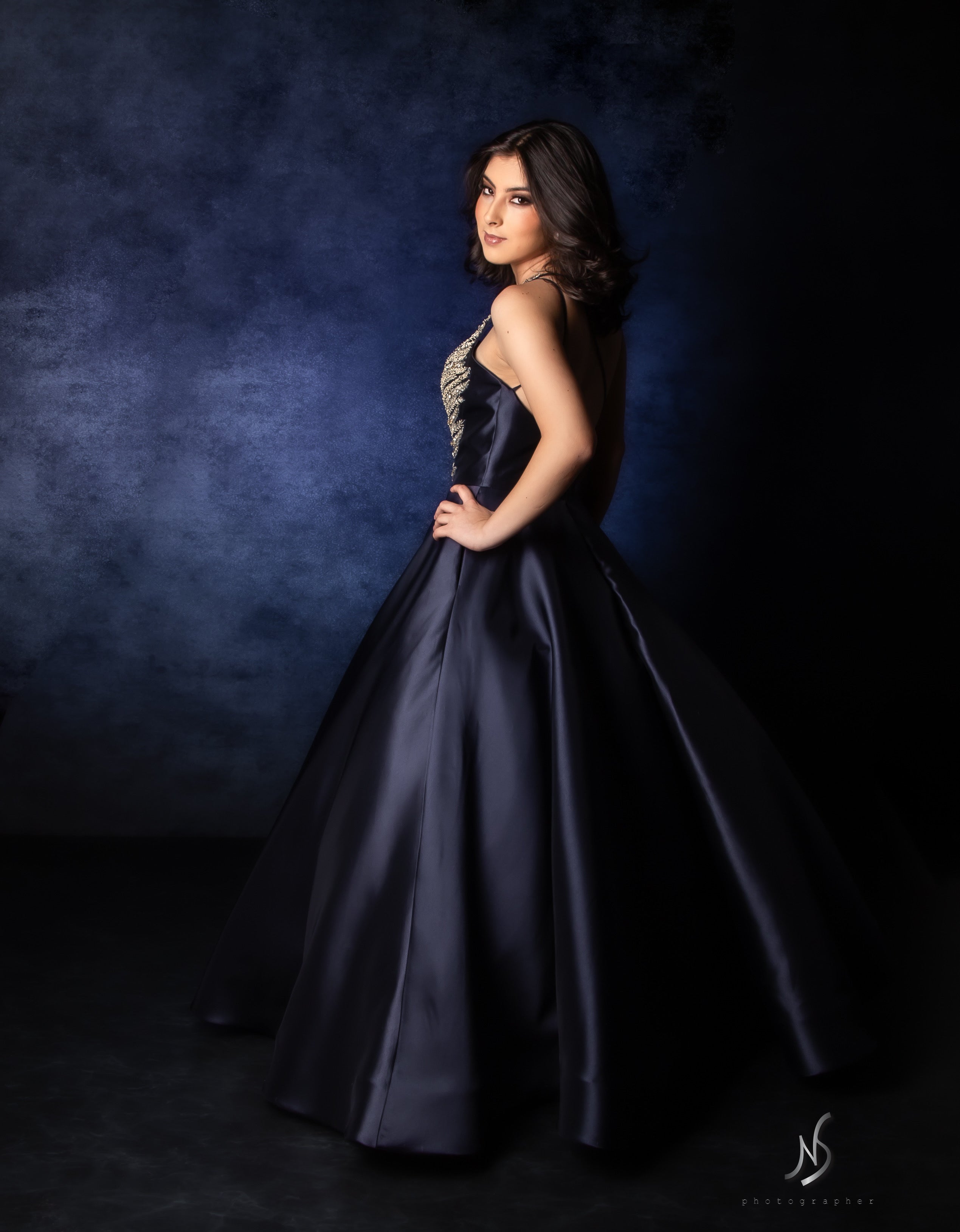 Kate Kaltes schwarzes und graues Texture Unscharf Hintergrund Porträt - Kate Backdrop.de