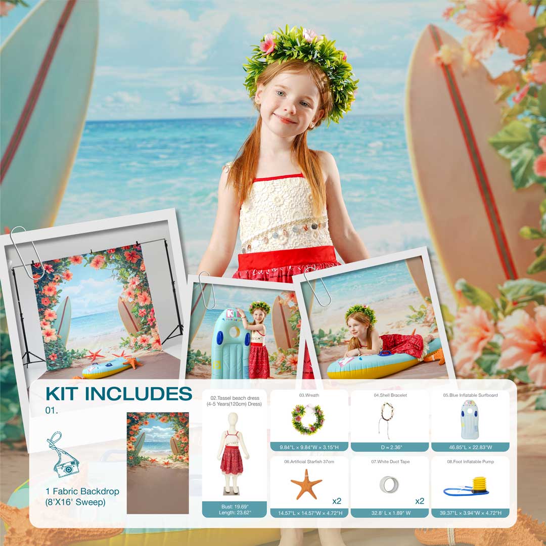 Kate Summer rot und weiß Beach Photo Kit - Kate Backdrop.de