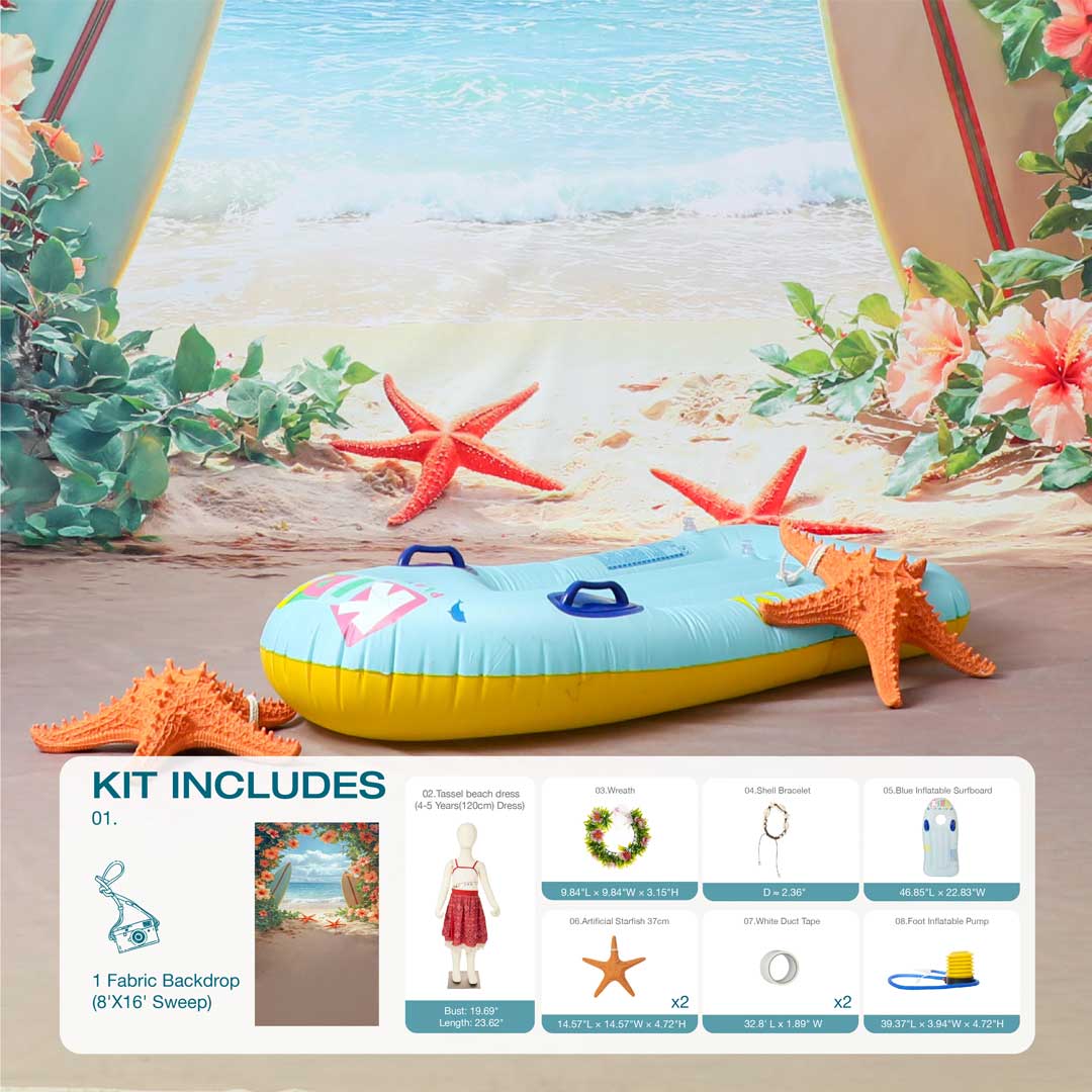 Kate Summer rot und weiß Beach Photo Kit - Kate Backdrop.de