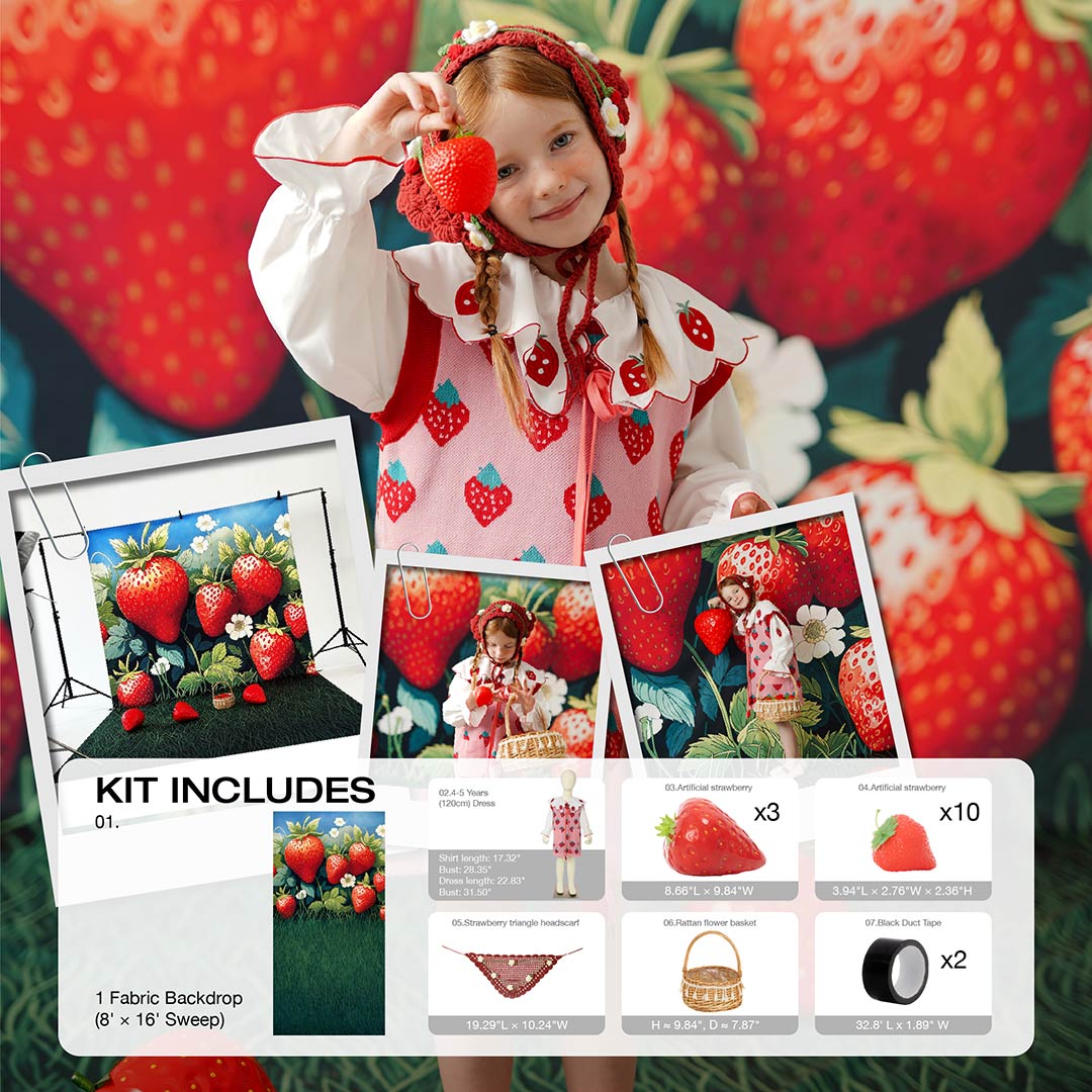 Kate Sommer-Erdbeer-Fotokit - Kate Backdrop.de