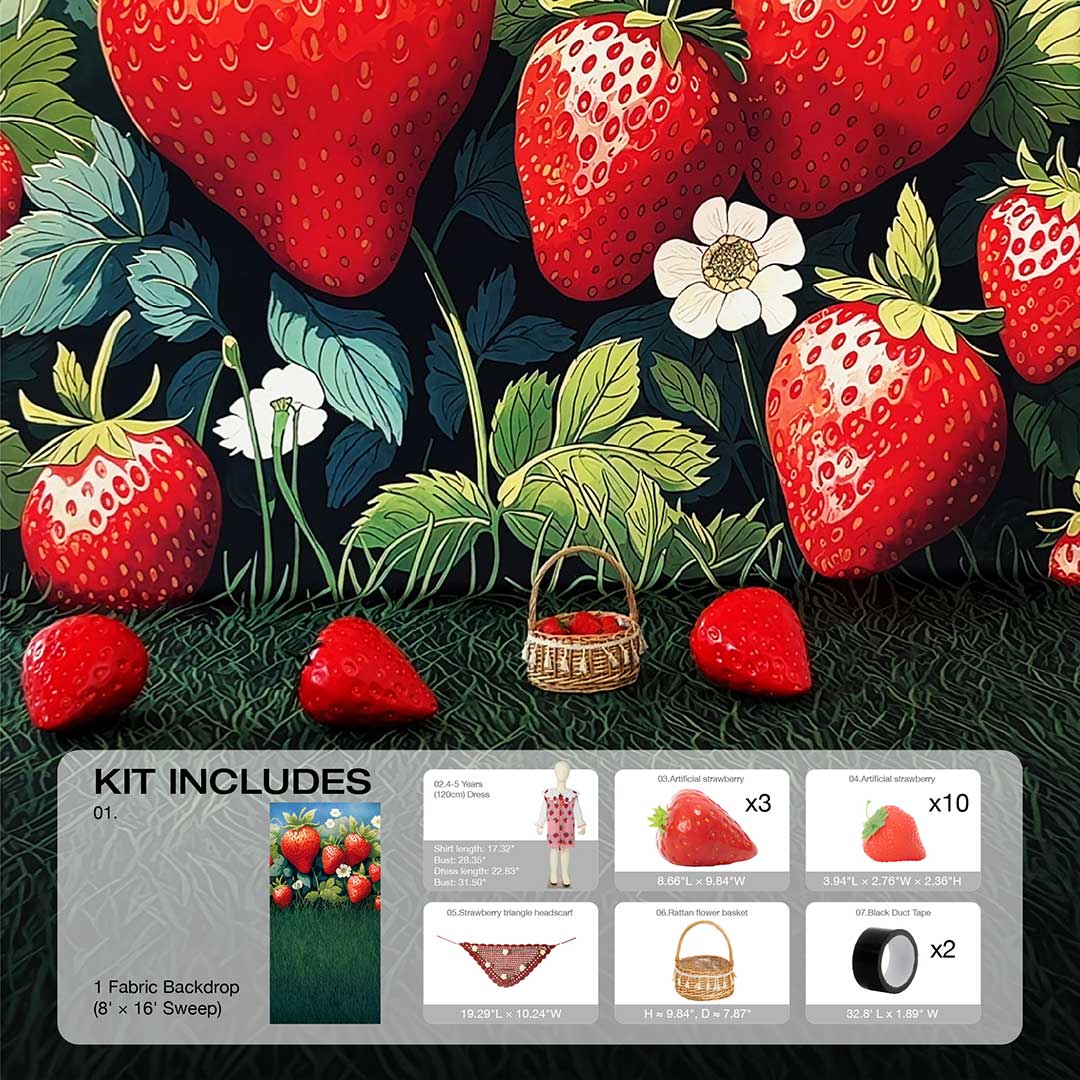 Kate Sommer-Erdbeer-Fotokit - Kate Backdrop.de