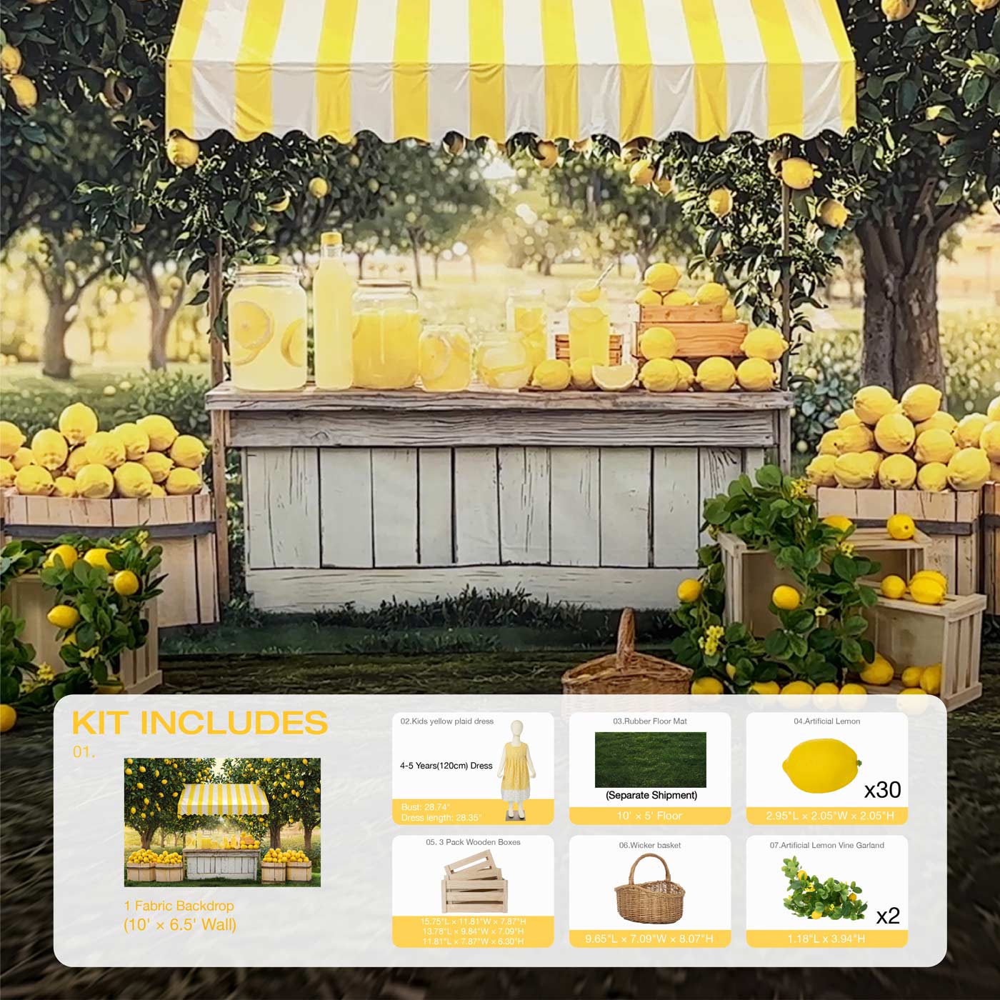 Kate Sommer-Limonadenstand-Fotokit - Kate Backdrop.de